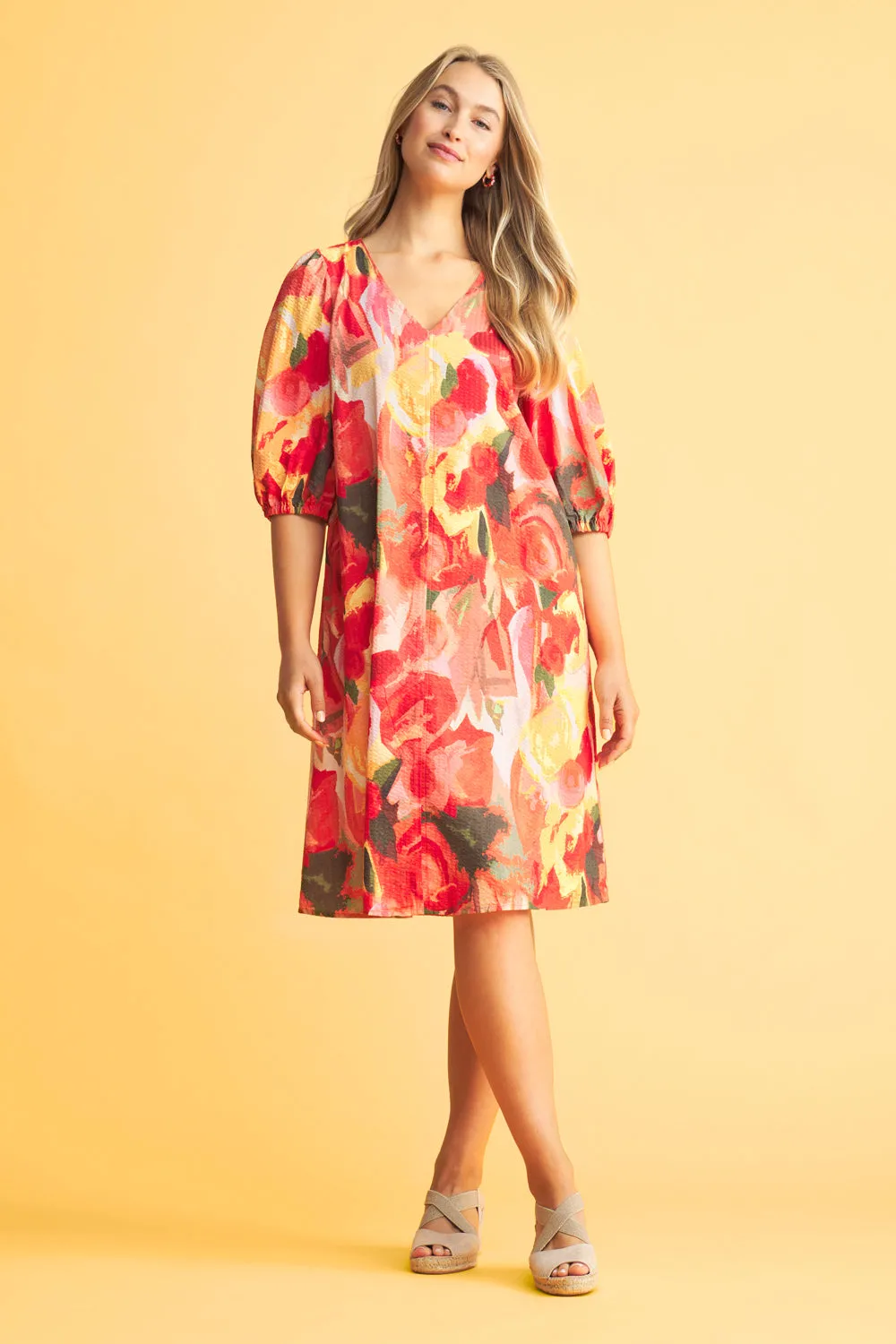 Printed Swing Dress - Bouquet Print