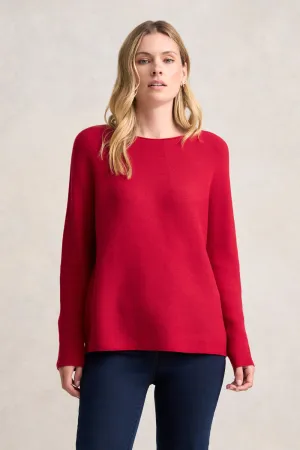 Purl Cotton Jumper - Rouge