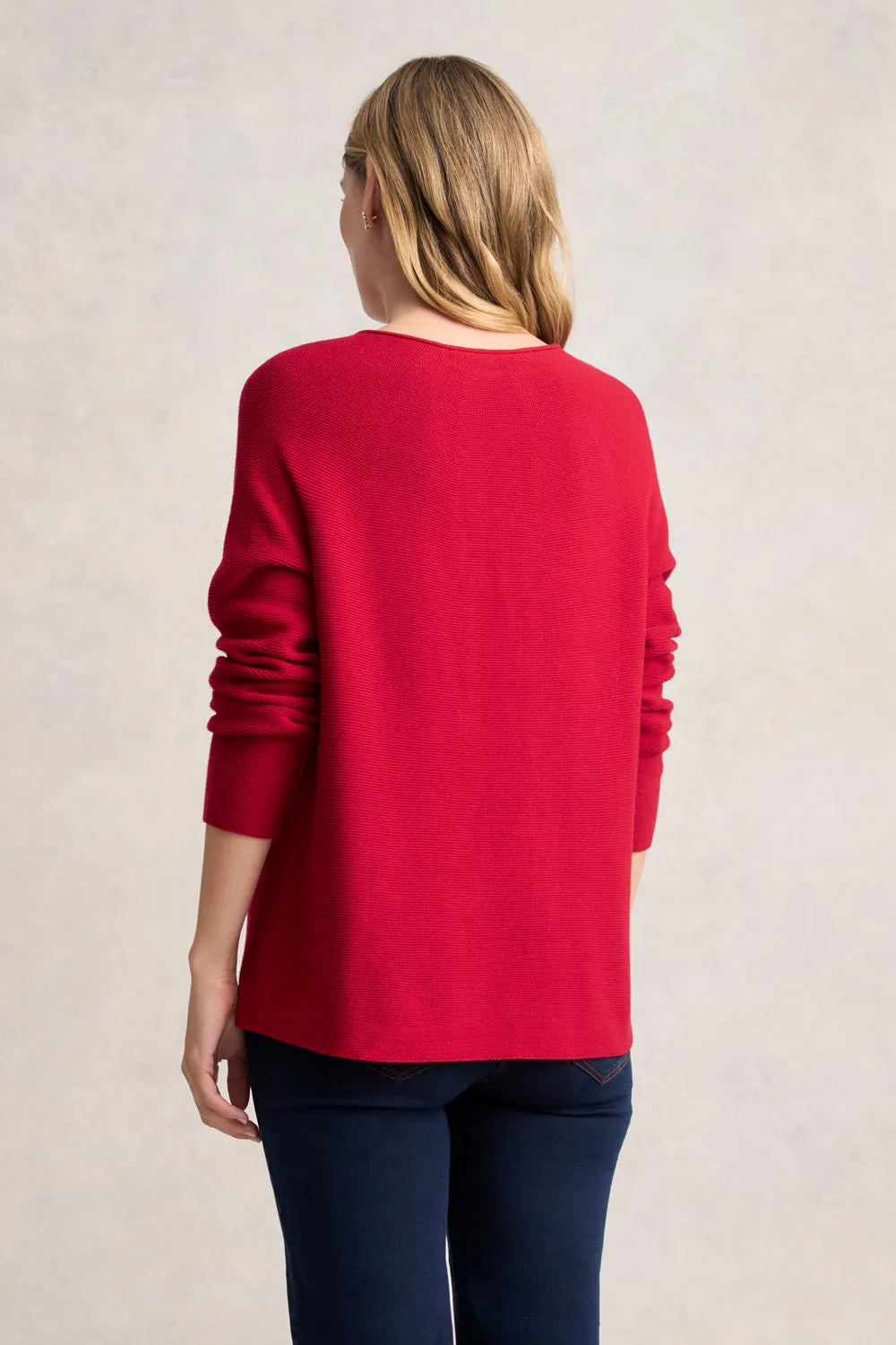 Purl Cotton Jumper - Rouge