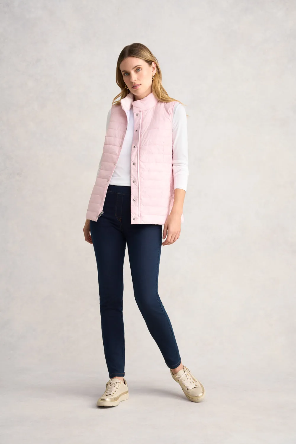Quilted Reversible Puffer Vest - Scenic Sunset Print