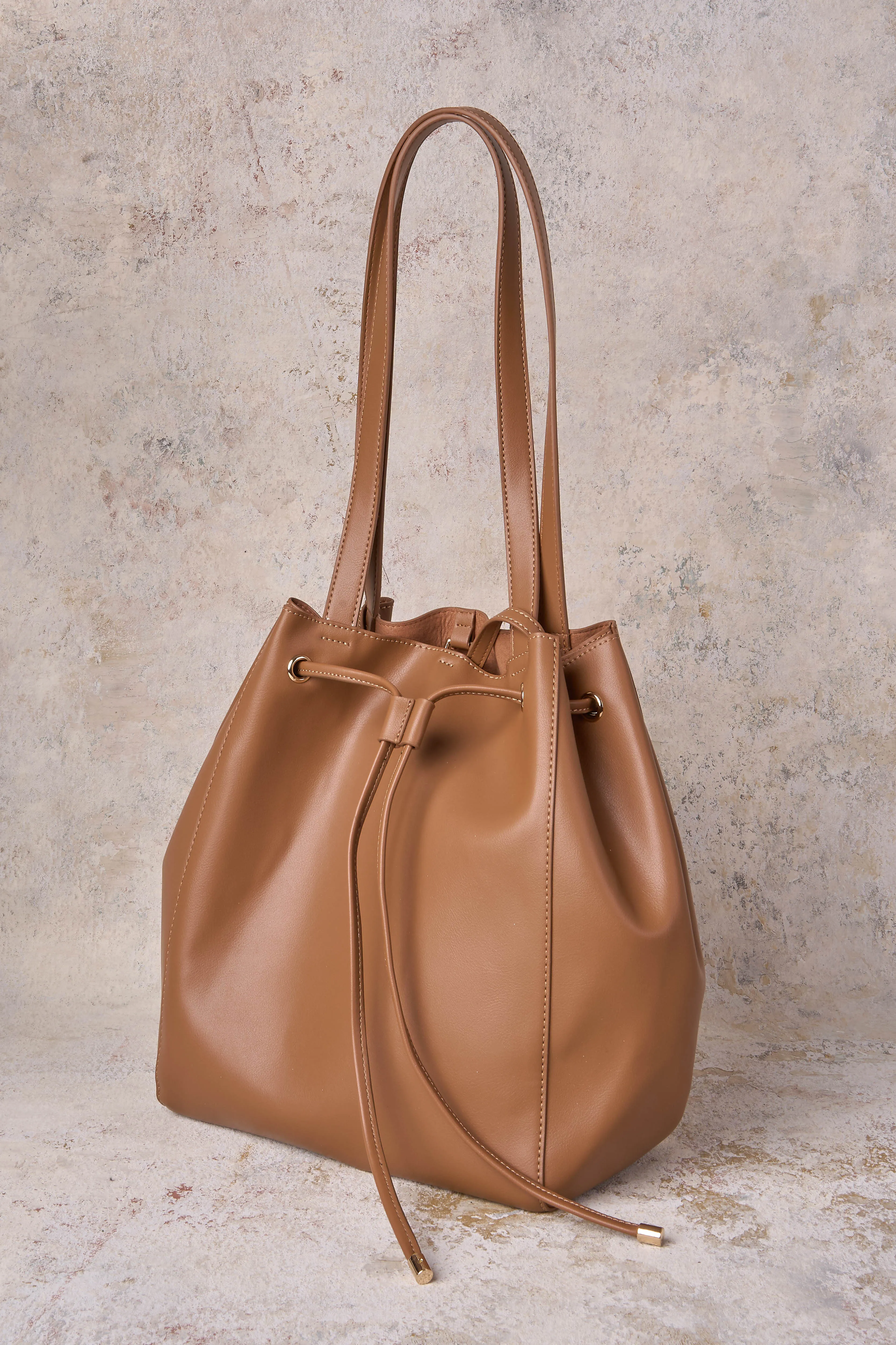 Renee Vegan Leather Tote Bag - Tan