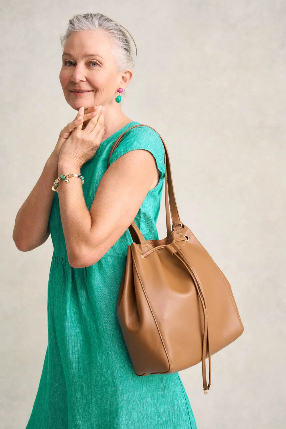 Renee Vegan Leather Tote Bag - Tan