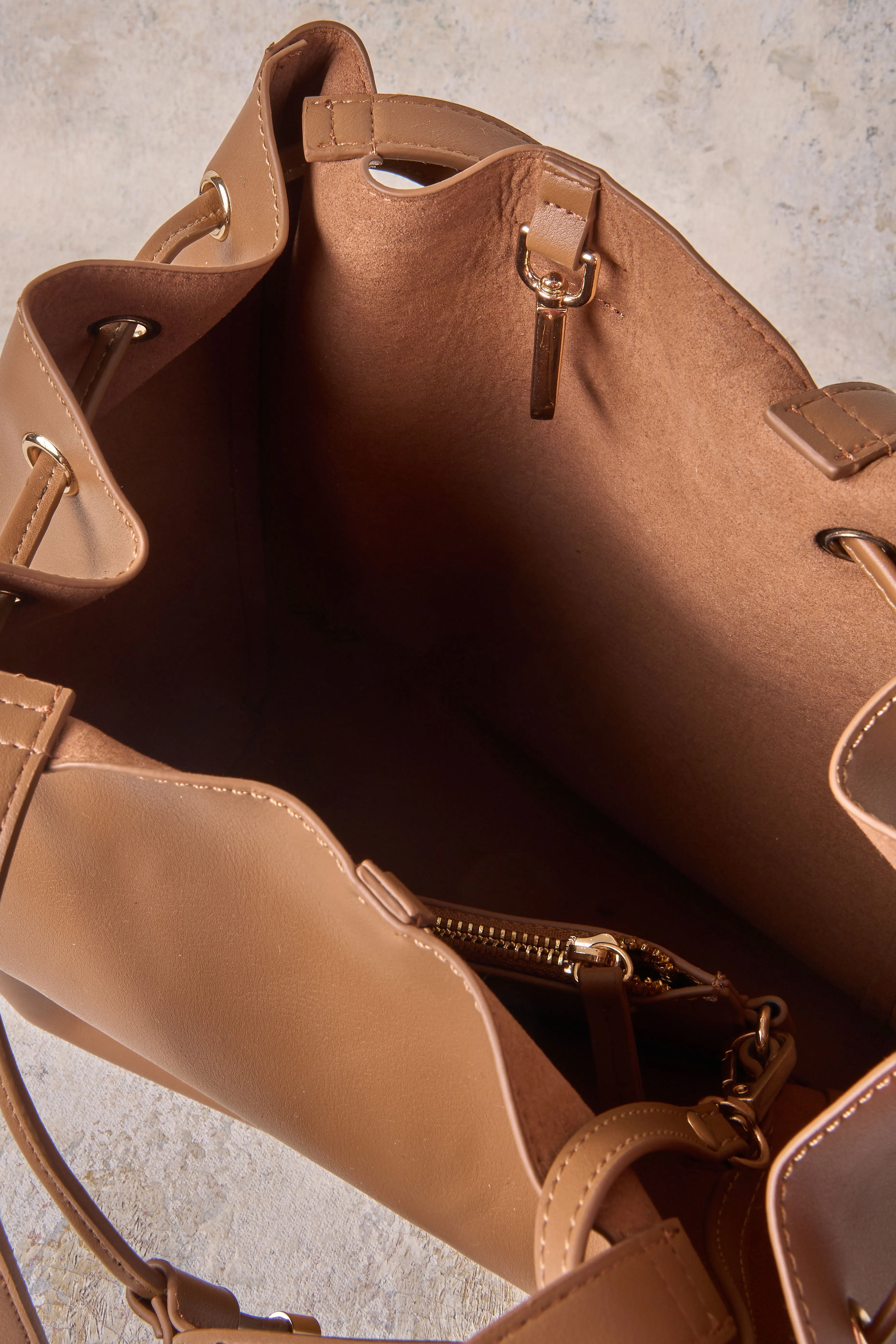 Renee Vegan Leather Tote Bag - Tan