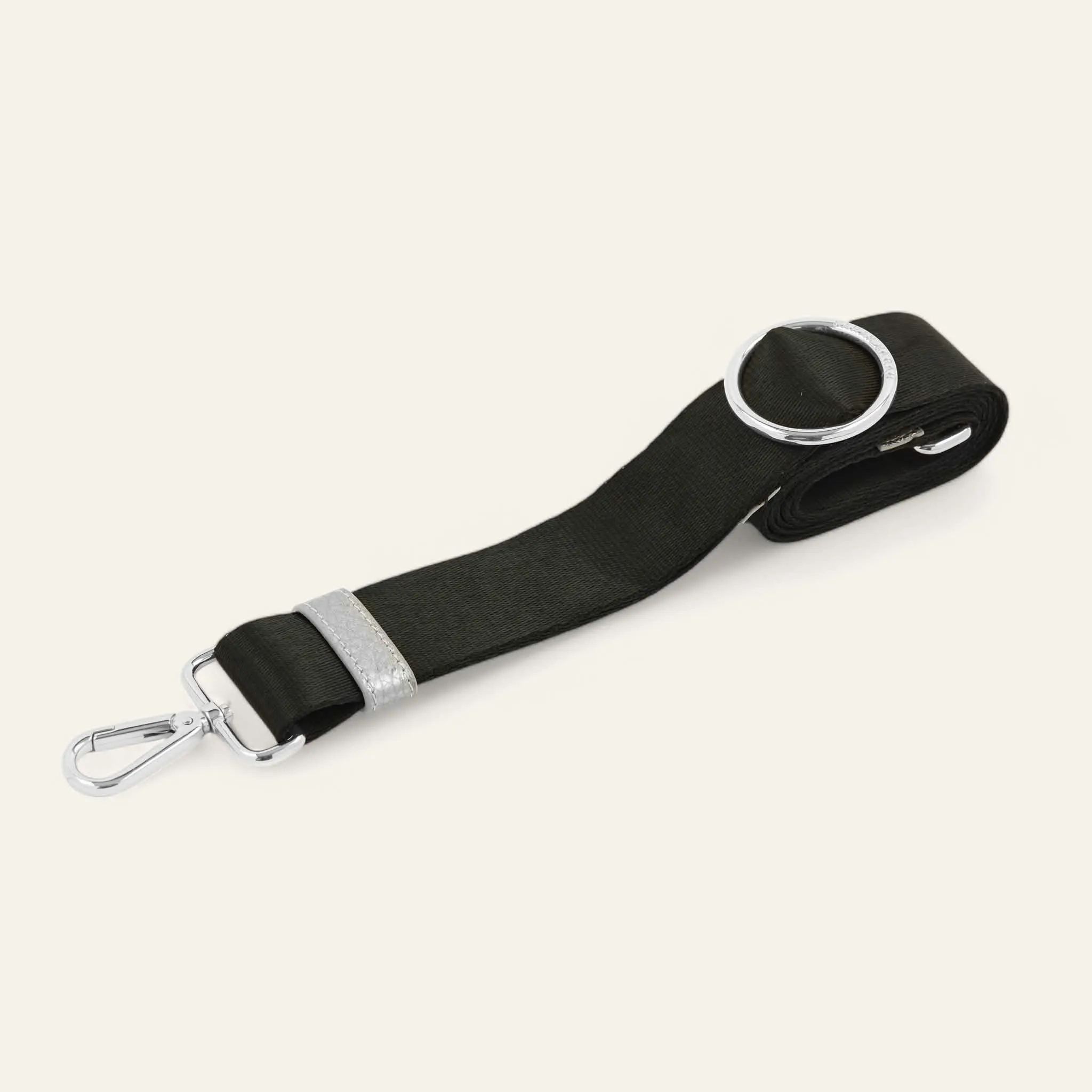 River Strap | Black with Silver hardware