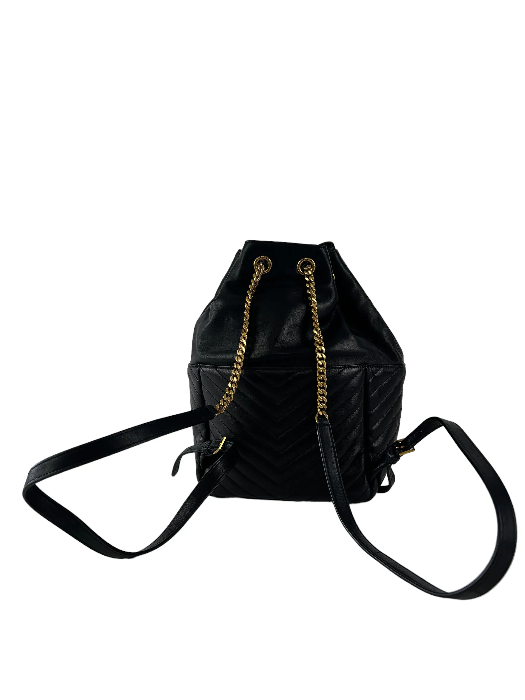 Saint Laurent Black Quilted Lambskin Leather Joe Backpack