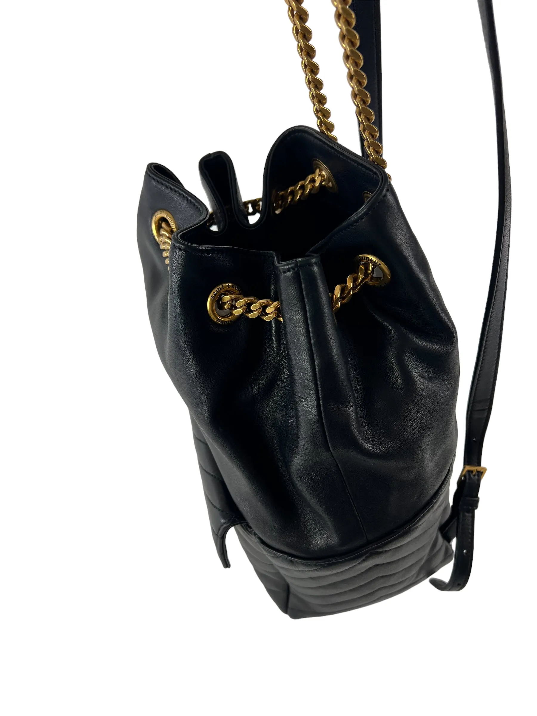 Saint Laurent Black Quilted Lambskin Leather Joe Backpack
