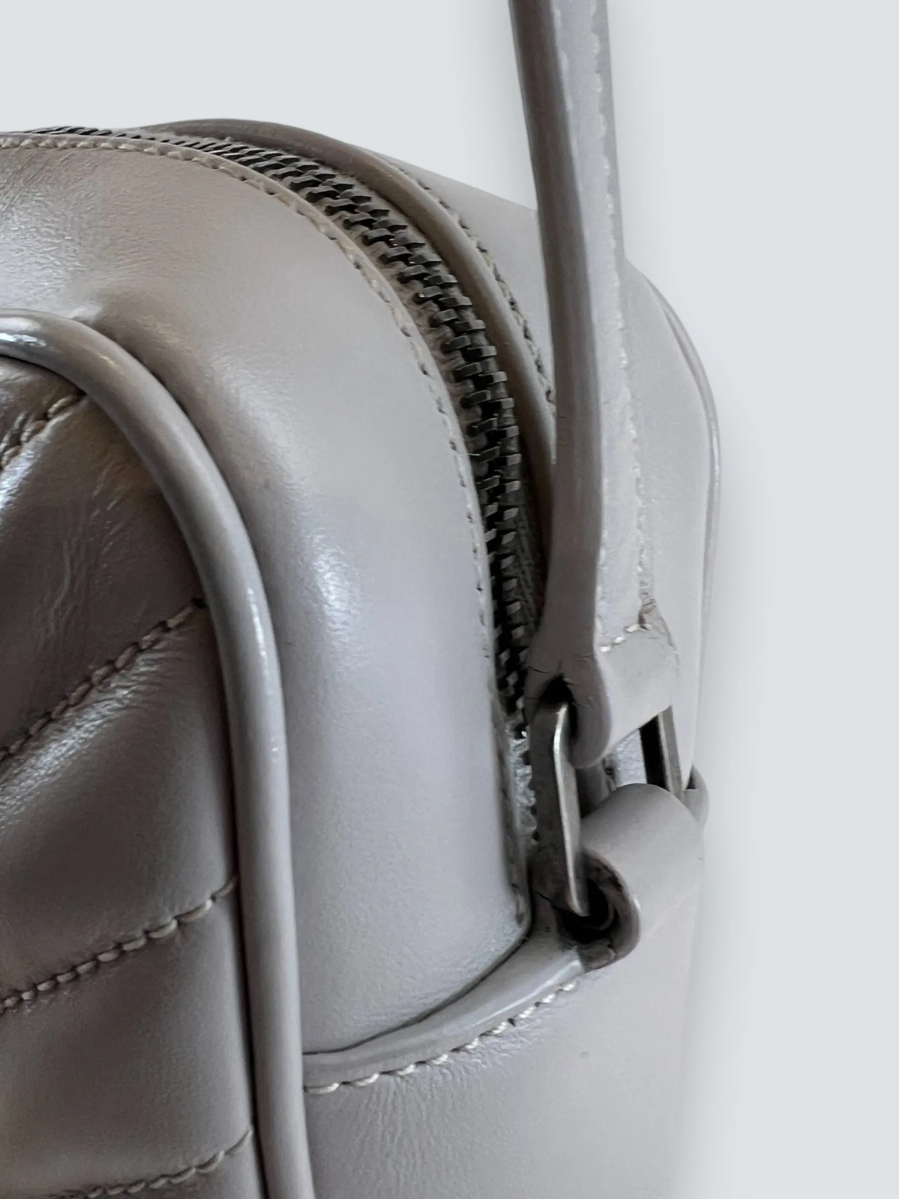 Saint Laurent Grey Quilted Leather Lou Crossbody