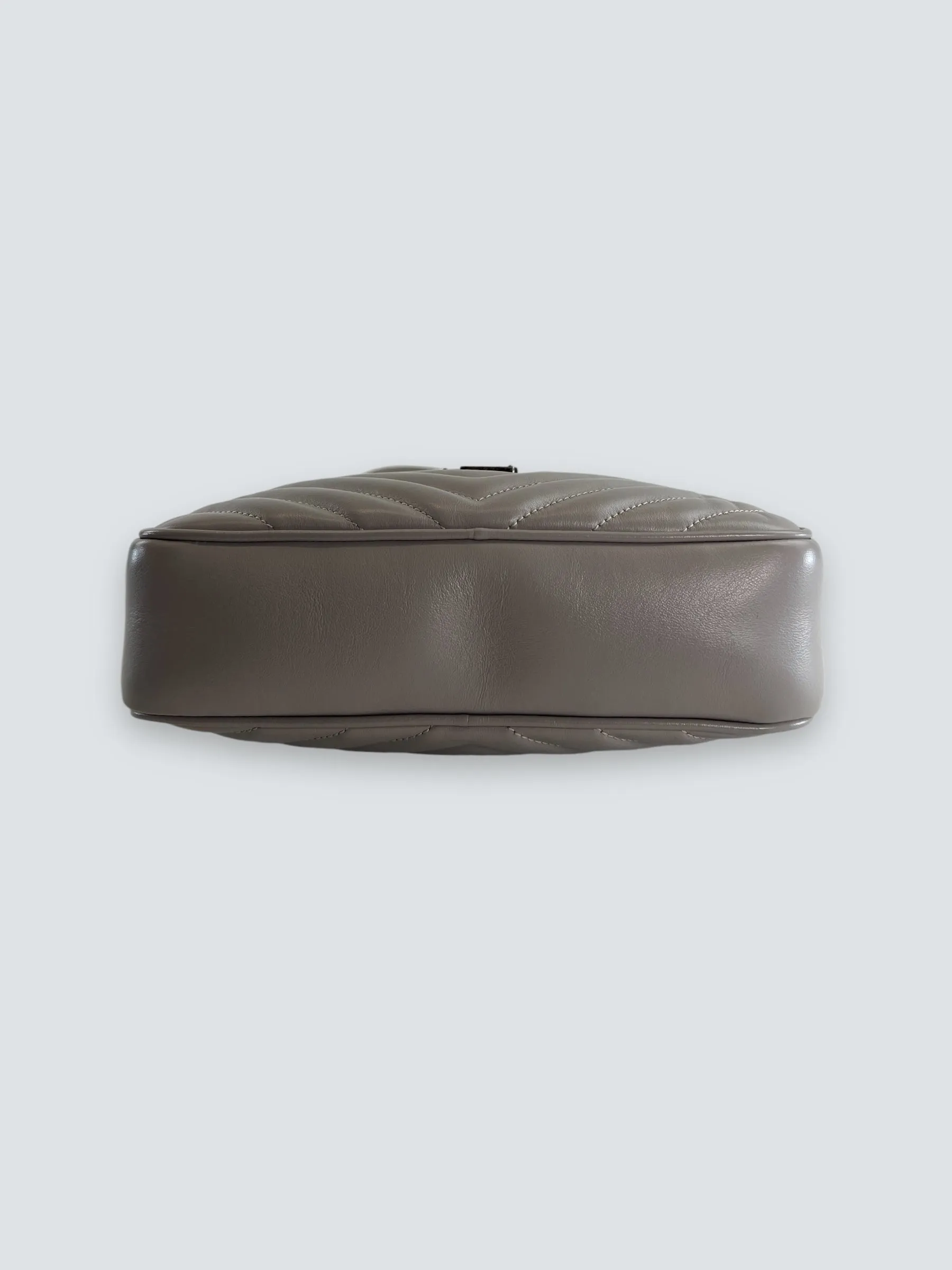 Saint Laurent Grey Quilted Leather Lou Crossbody