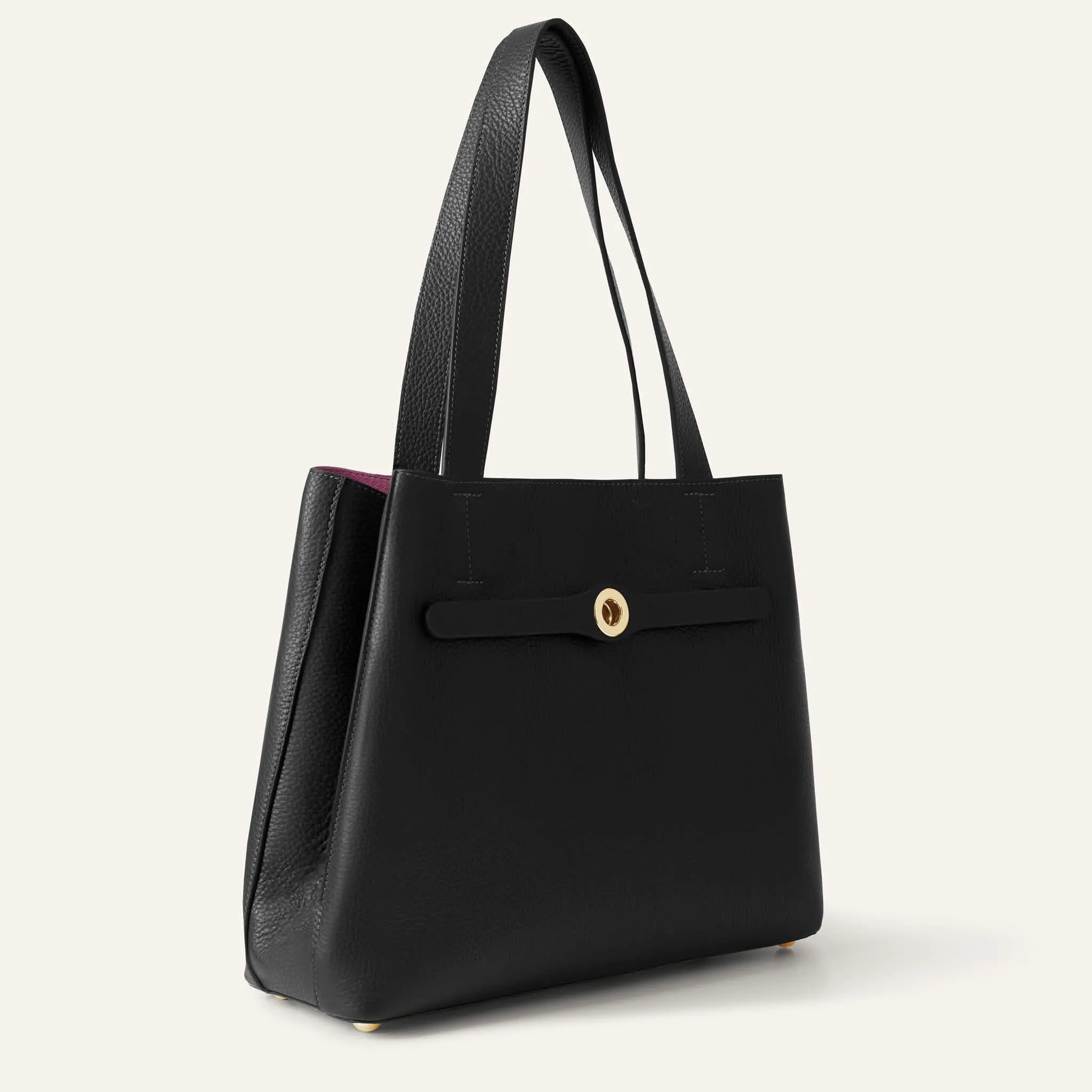 Sarah Tote | Black with Gold hardware