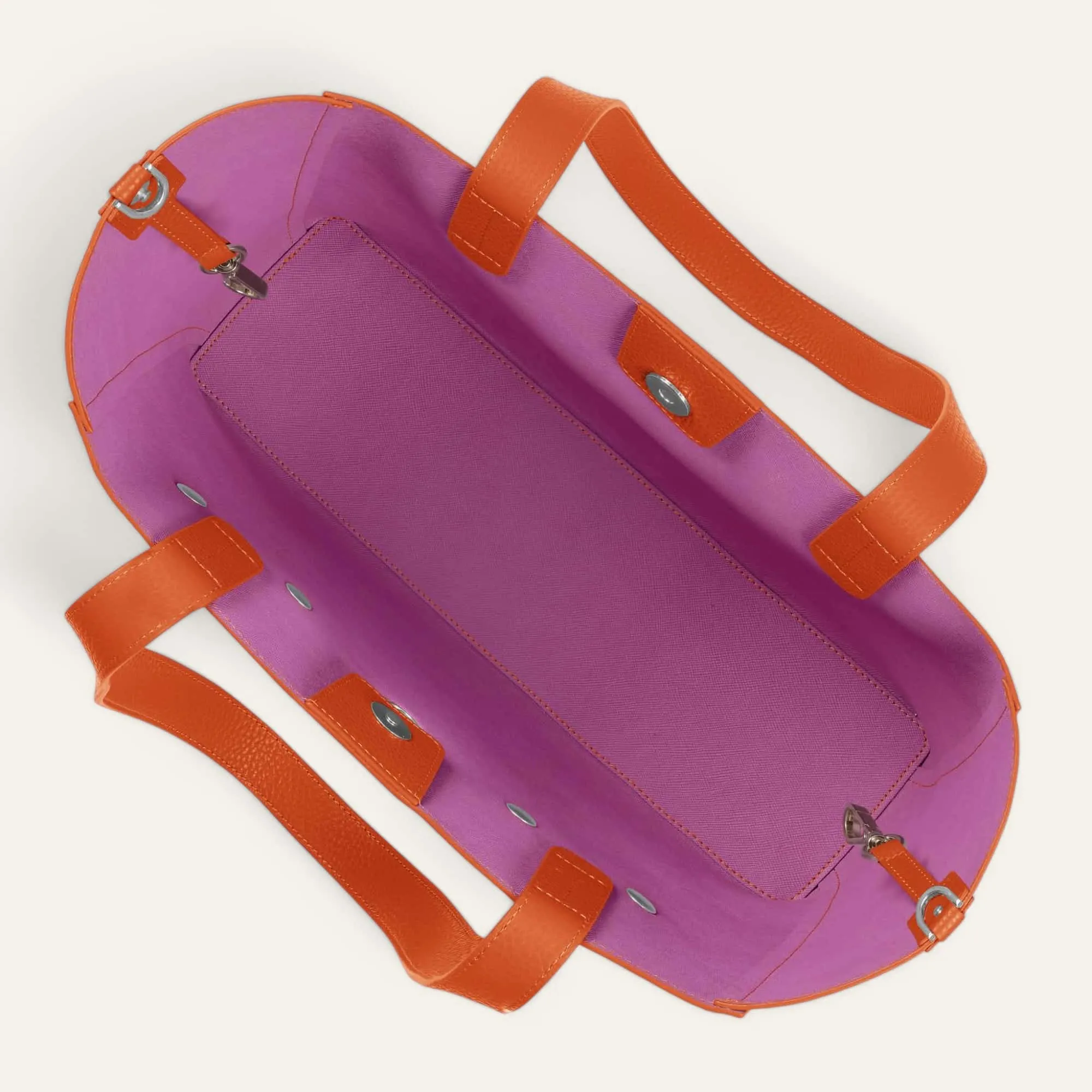 Sarah Tote | Tangerine with Silver hardware