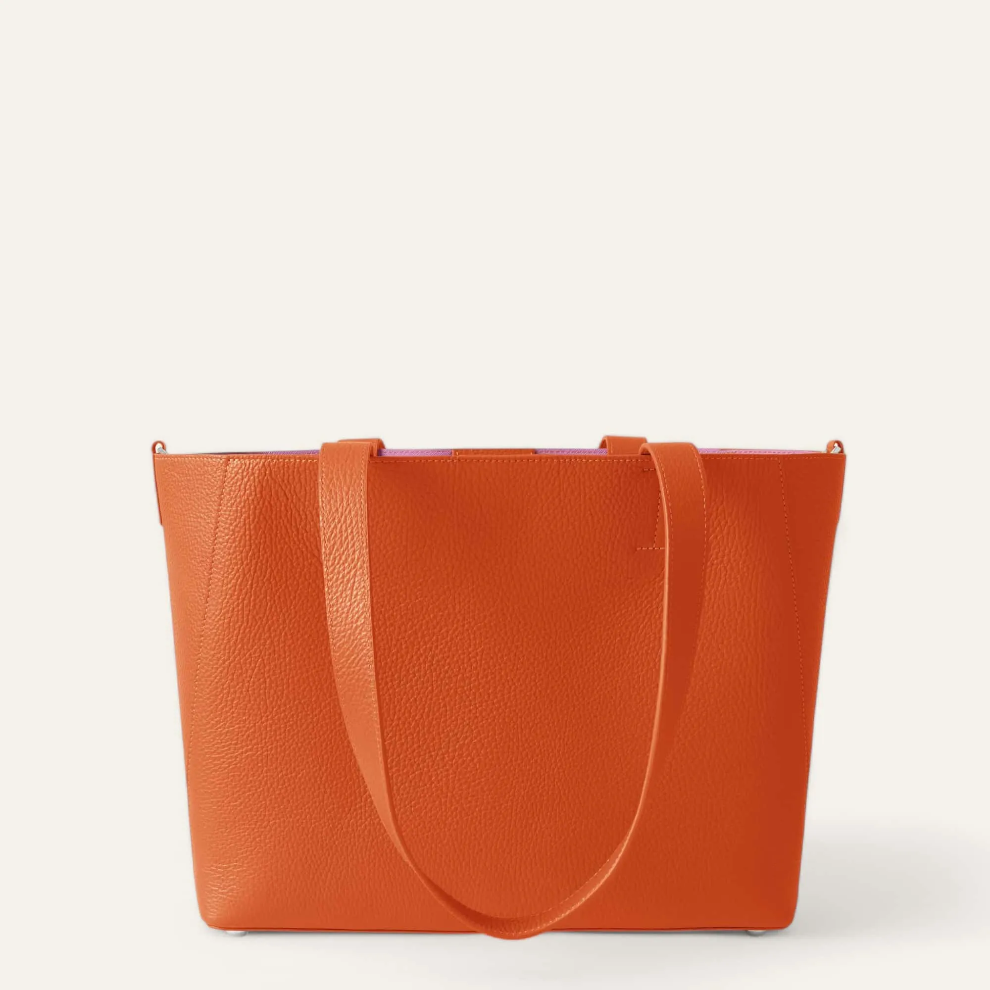 Sarah Tote | Tangerine with Silver hardware