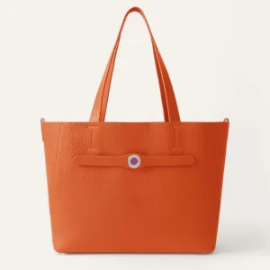 Sarah Tote | Tangerine with Silver hardware