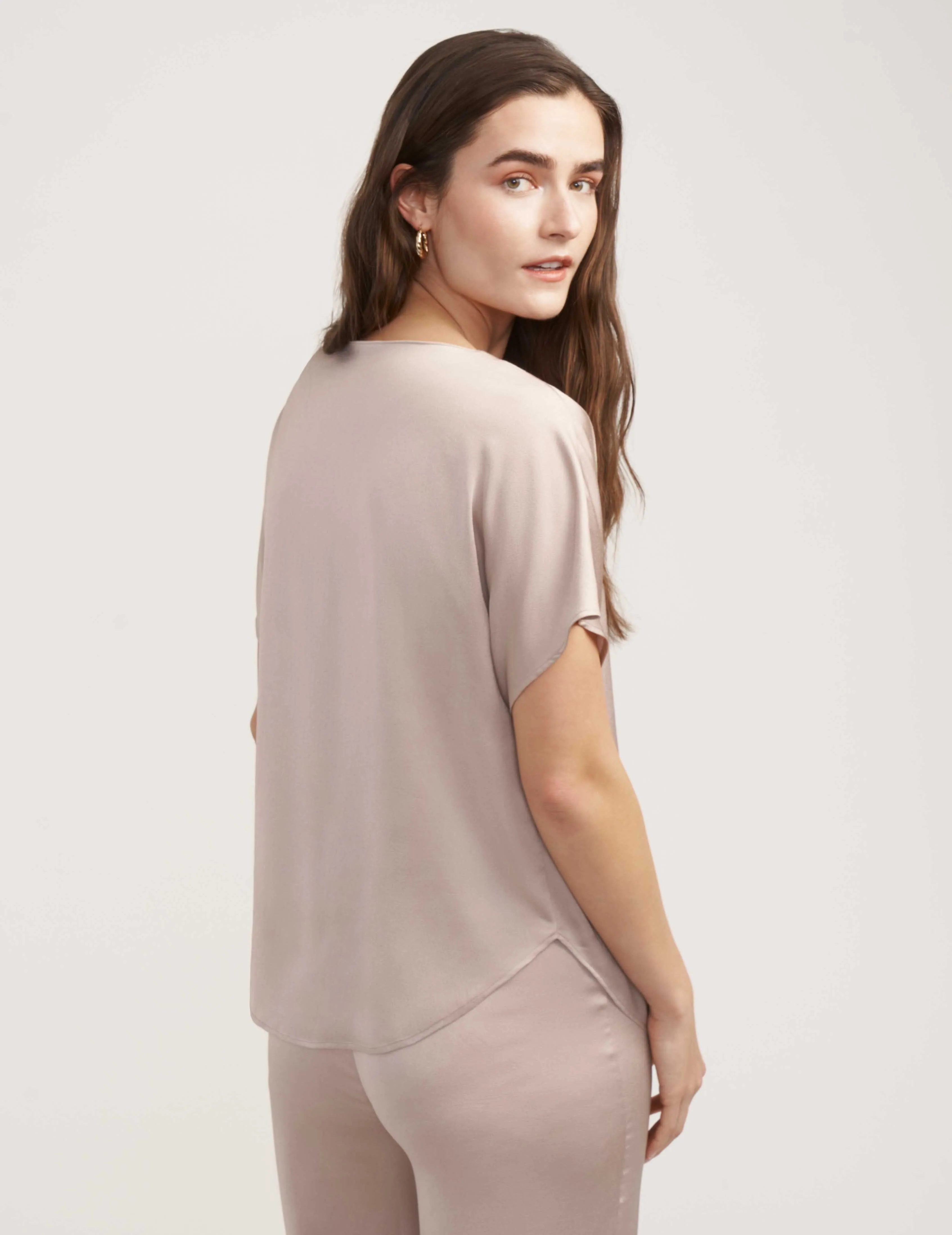 Satin Bateau Blouse- Sale