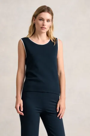 Sleeveless Cotton Knit - Ink