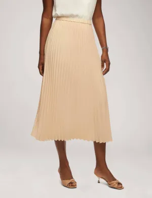 Solid Pull On Pleated Skirt- Sale
