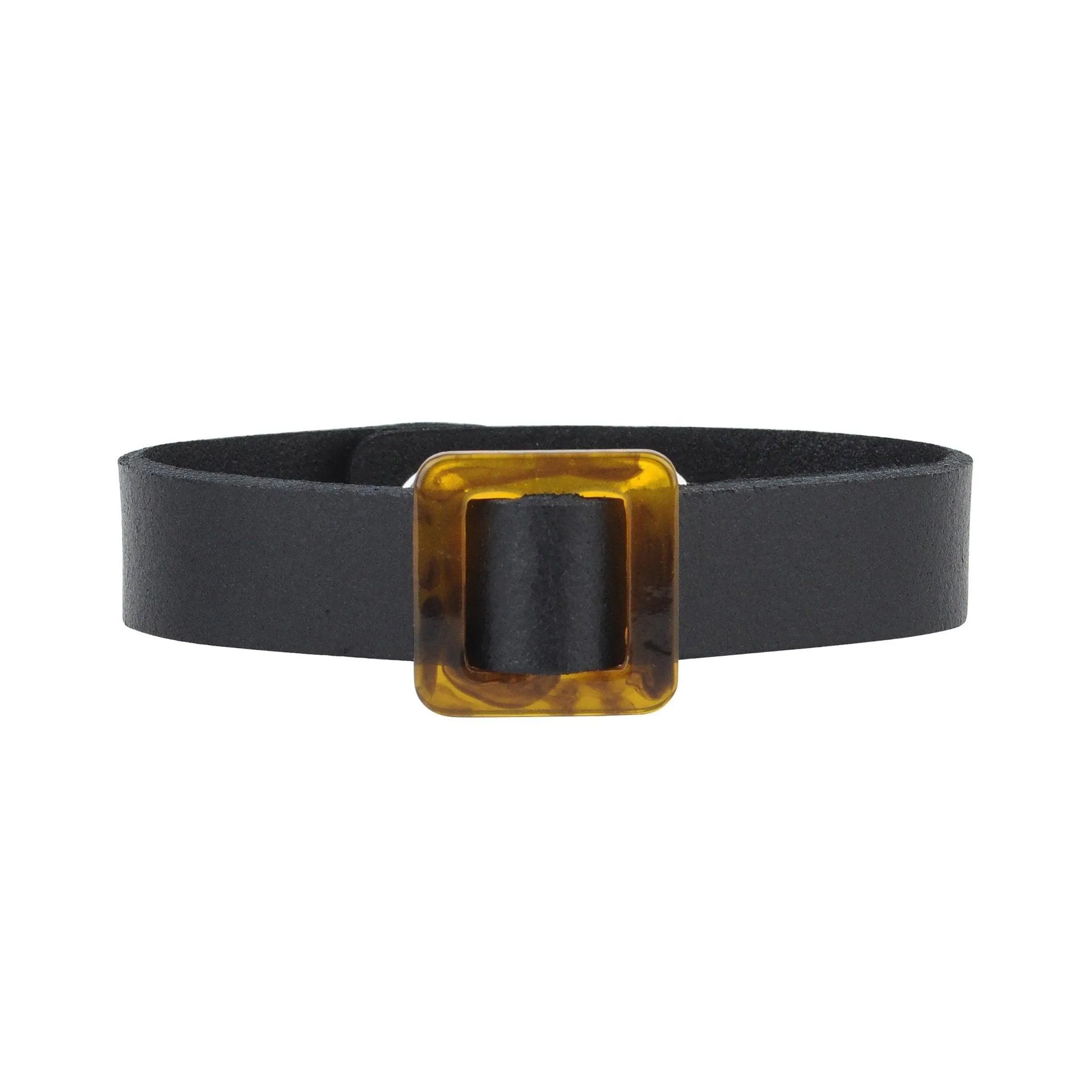Square Resin Ornament Bracelet  with Snap Closure