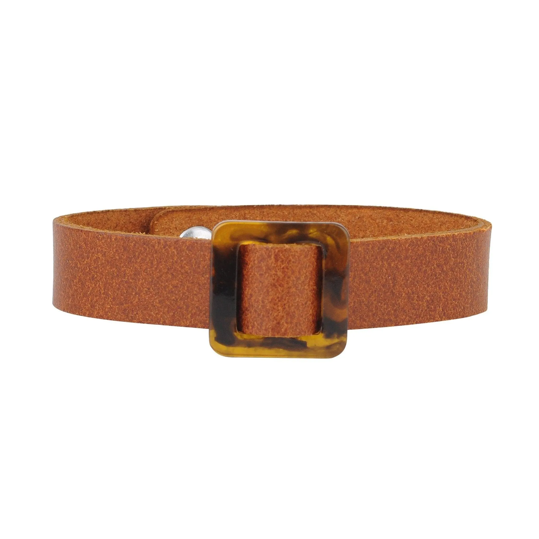 Square Resin Ornament Bracelet  with Snap Closure