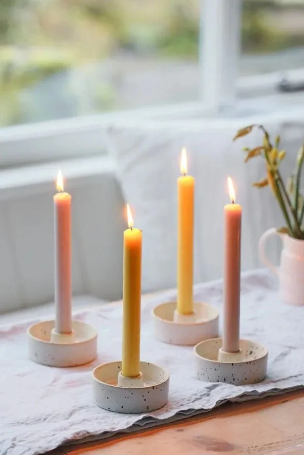 St. Eval Speckled Stone Candle Holder