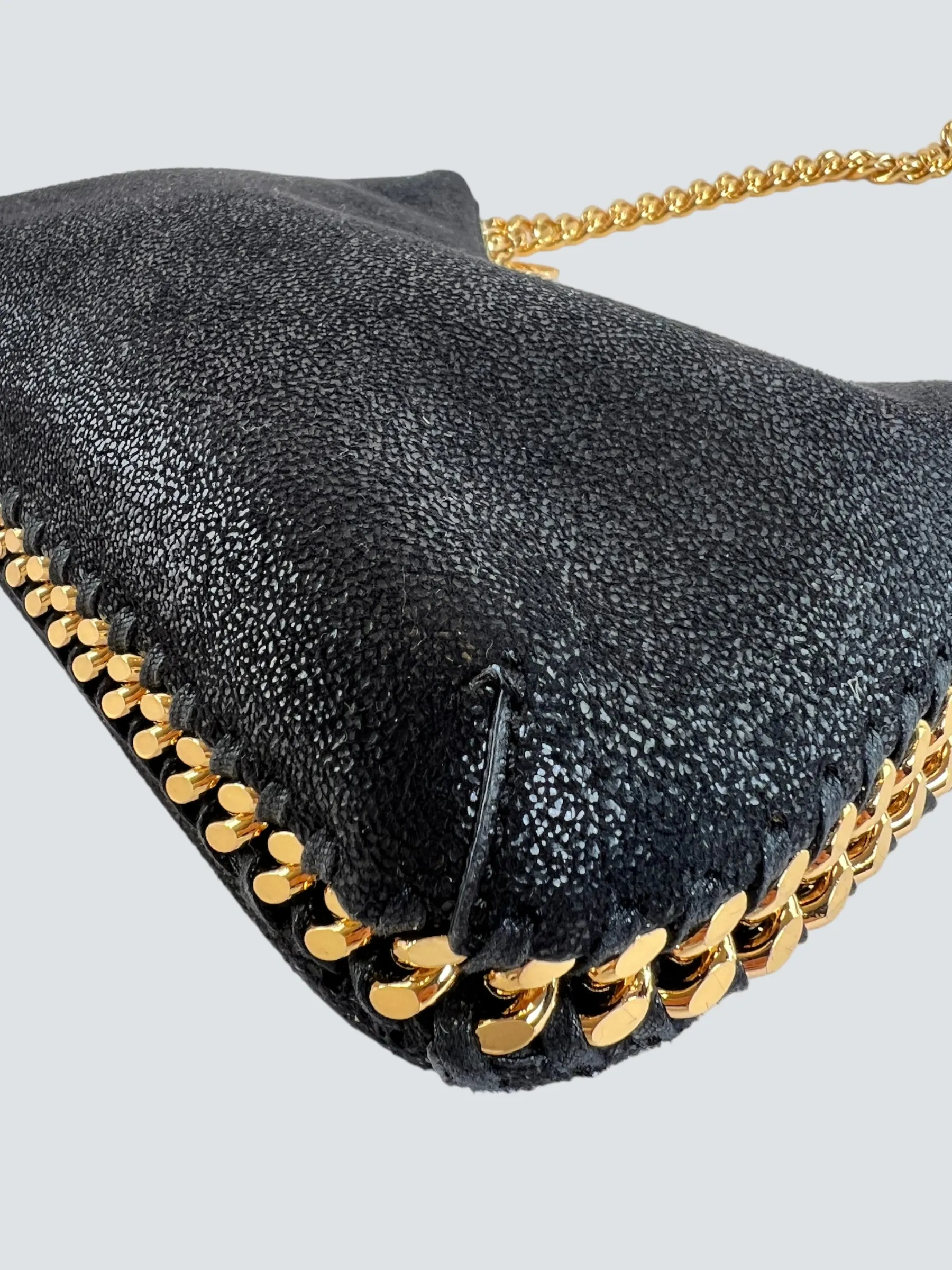 Stella McCarthy Black Faux Leather Falabella Shoulder Bag