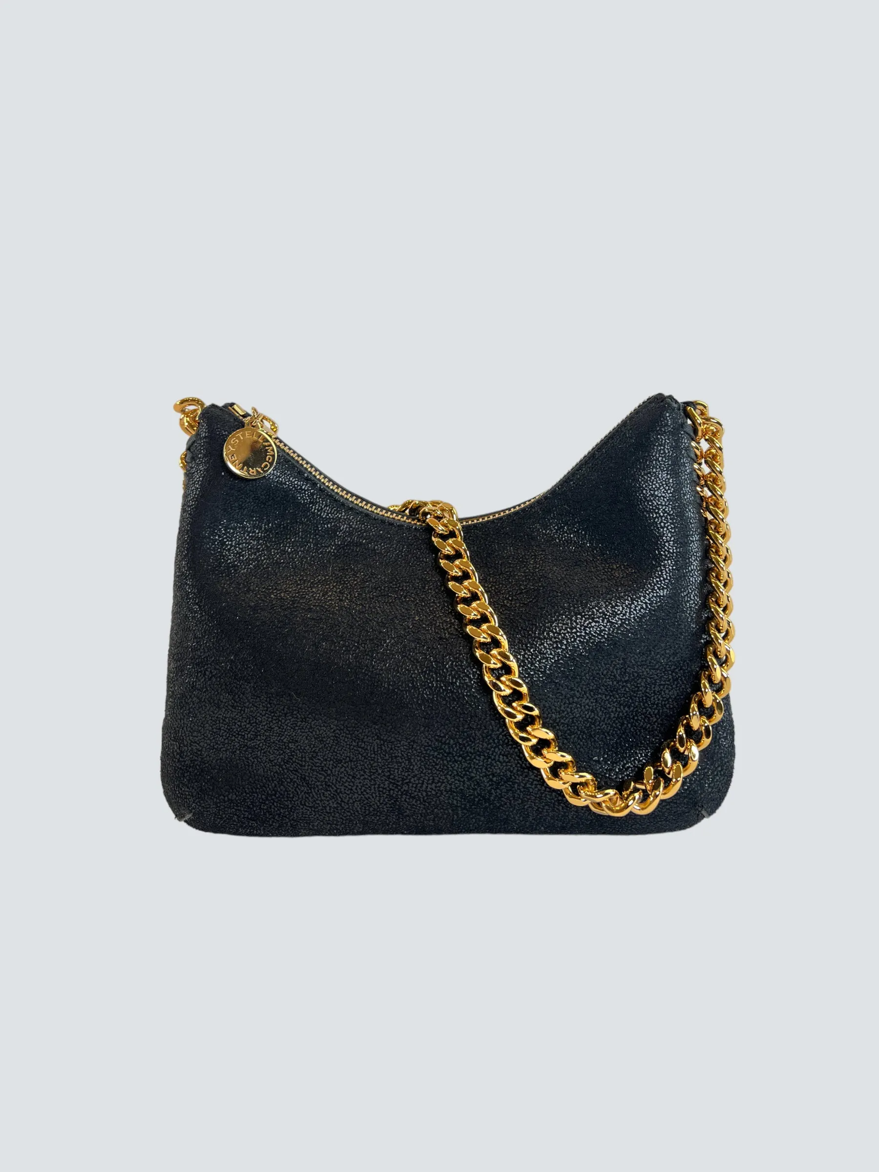 Stella McCarthy Black Faux Leather Falabella Shoulder Bag