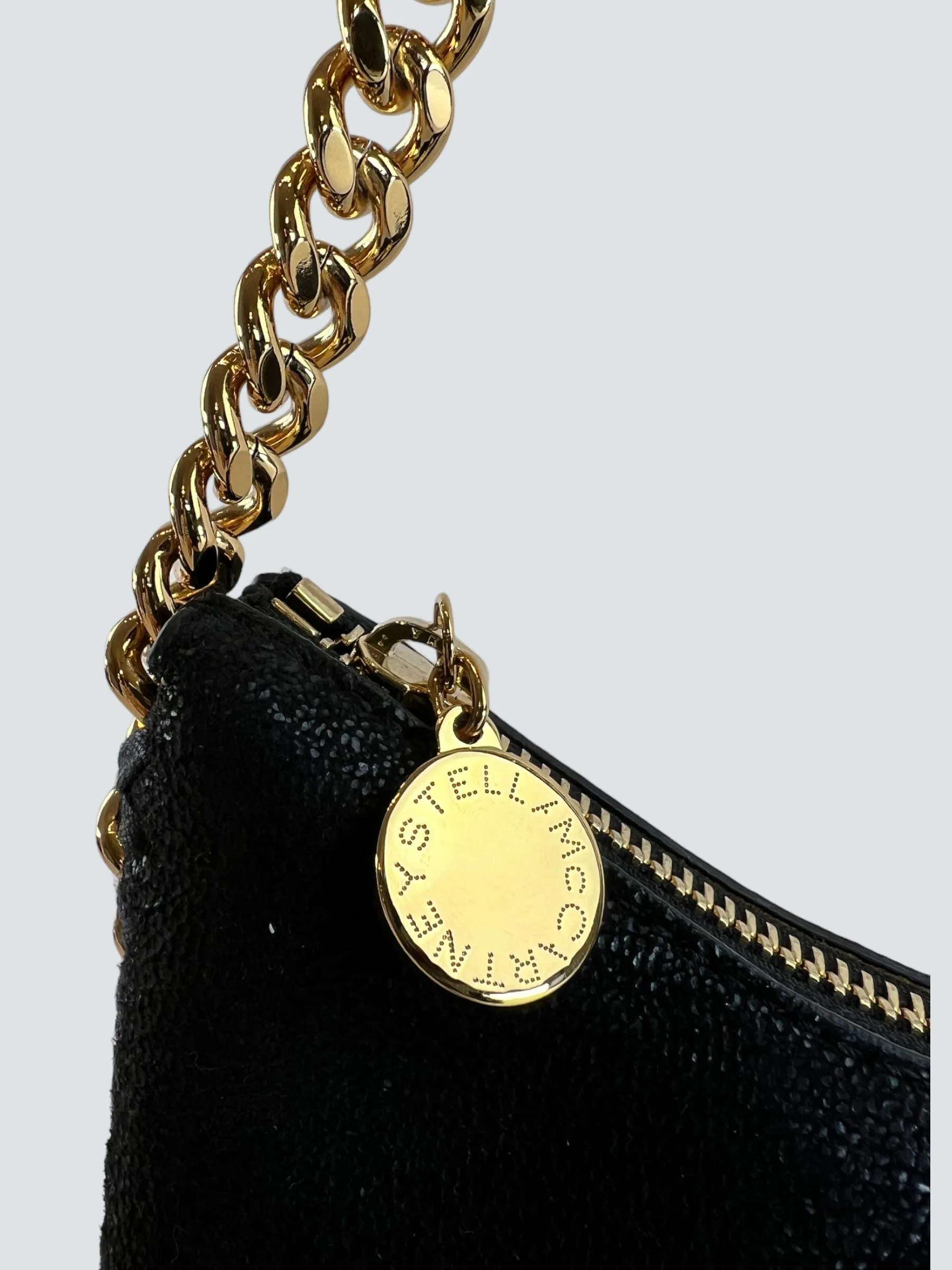 Stella McCarthy Black Faux Leather Falabella Shoulder Bag