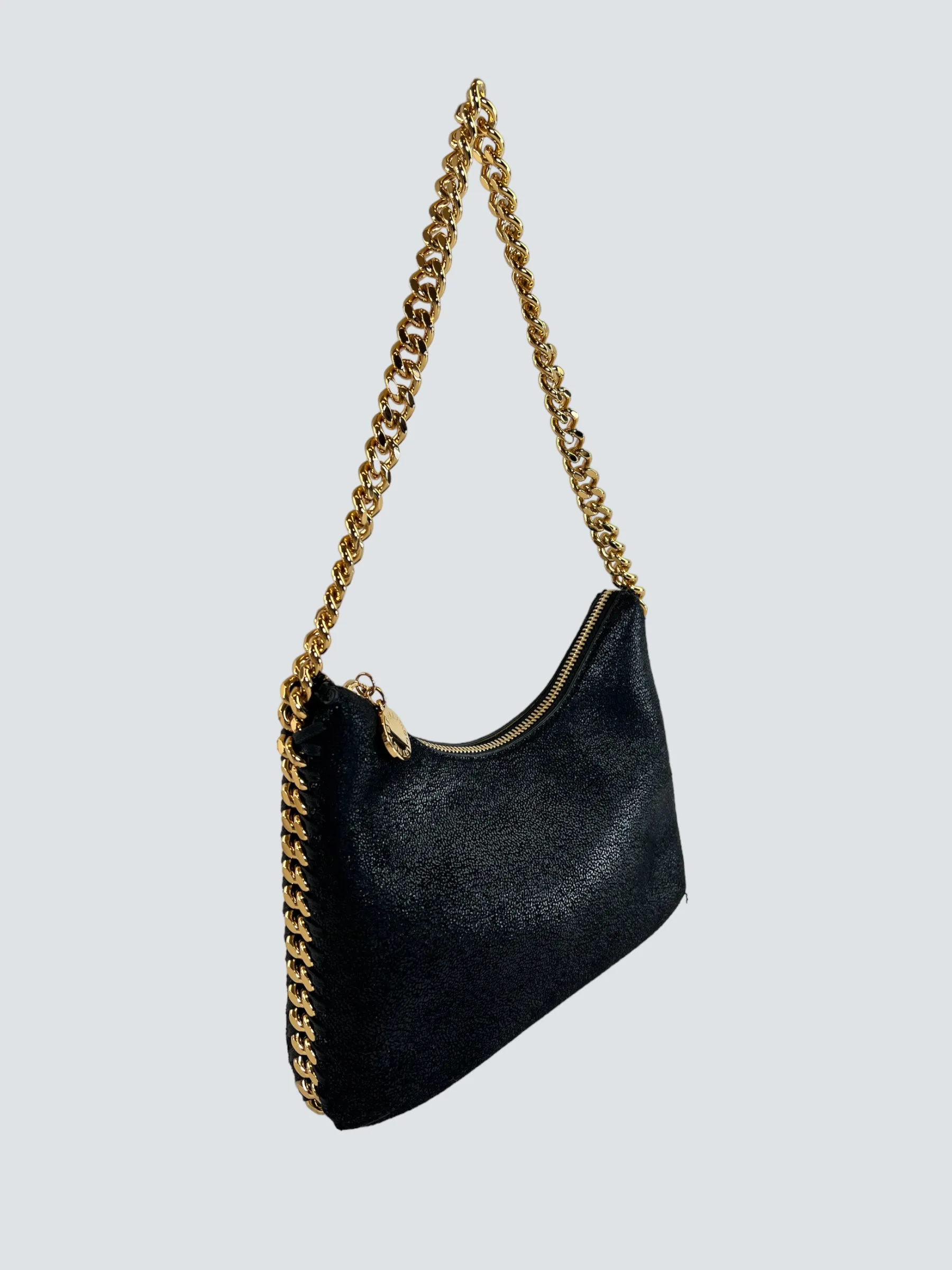 Stella McCarthy Black Faux Leather Falabella Shoulder Bag
