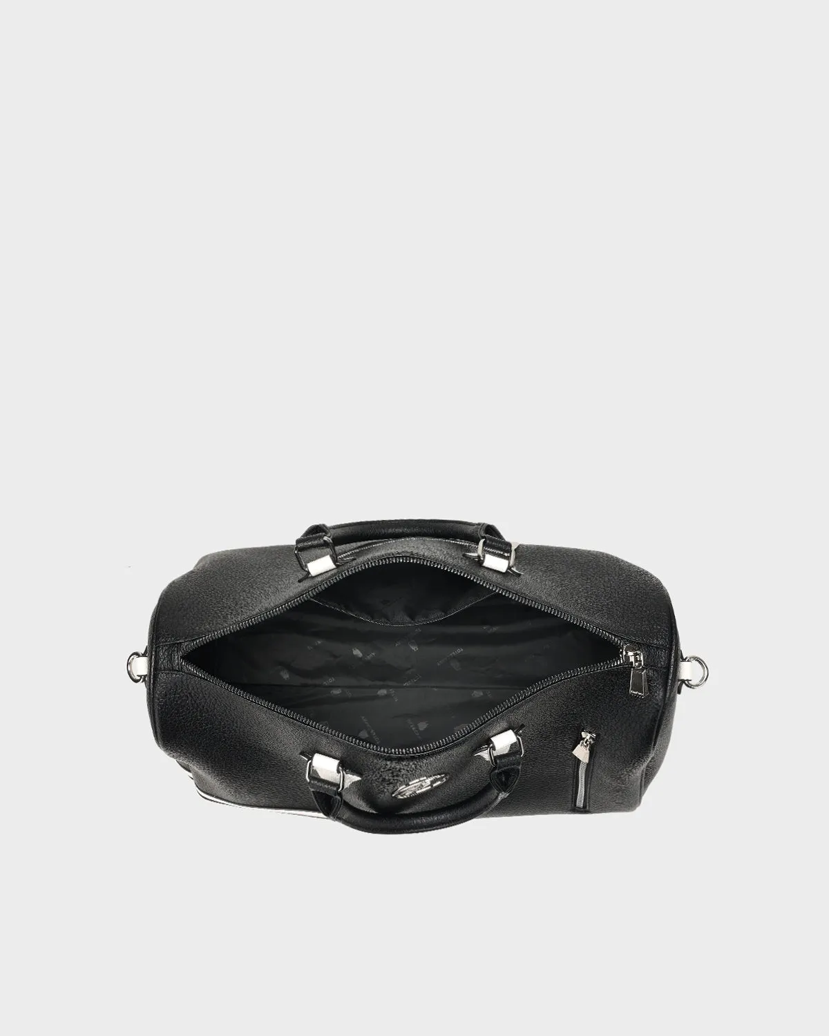 Striped Sensation Duffle Bag in Black