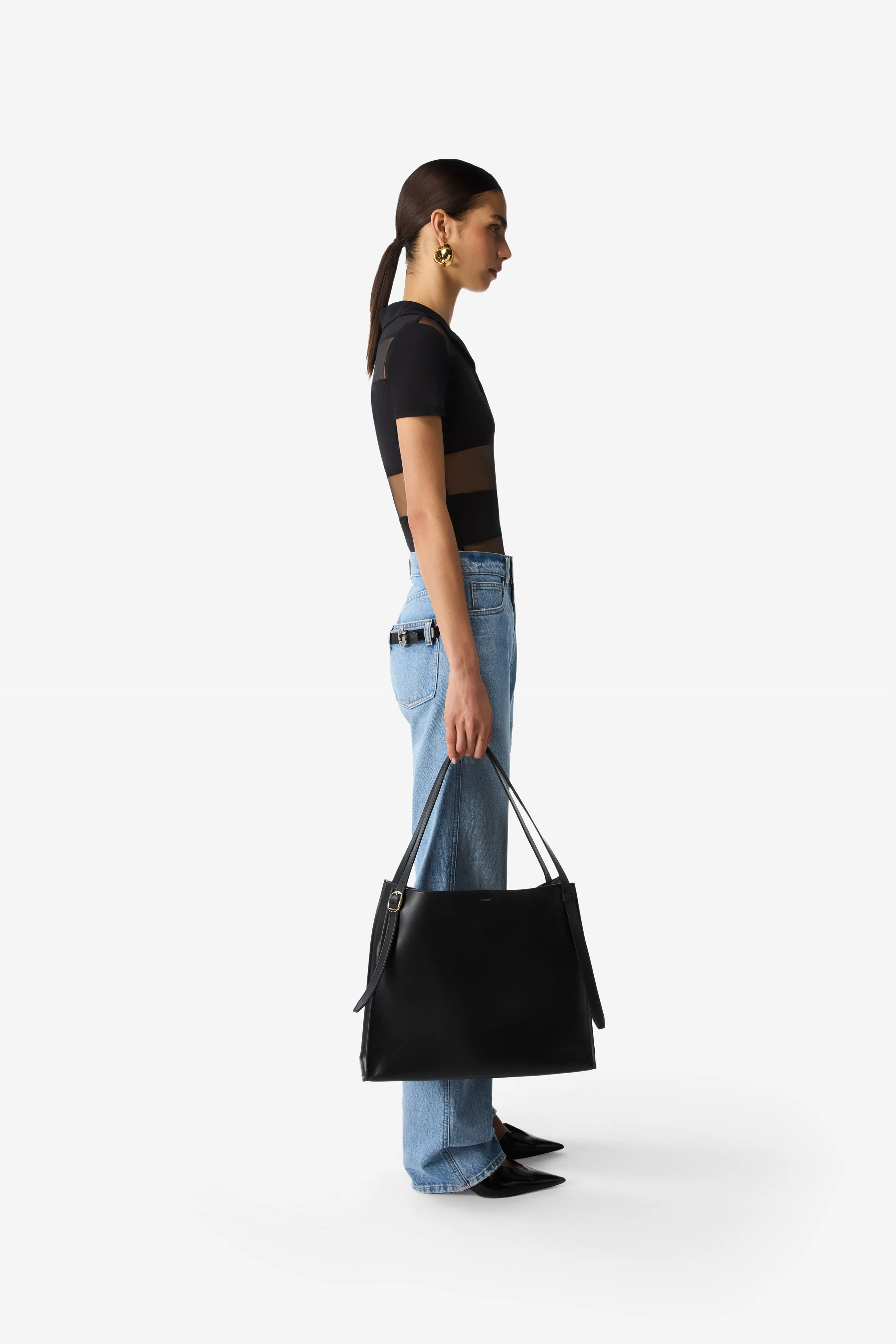 Striped Sheer Polo Top