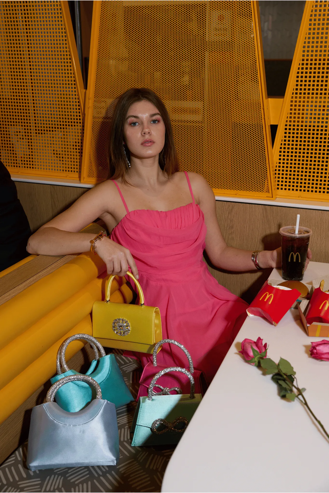 Sunshine Yellow Satin Bag