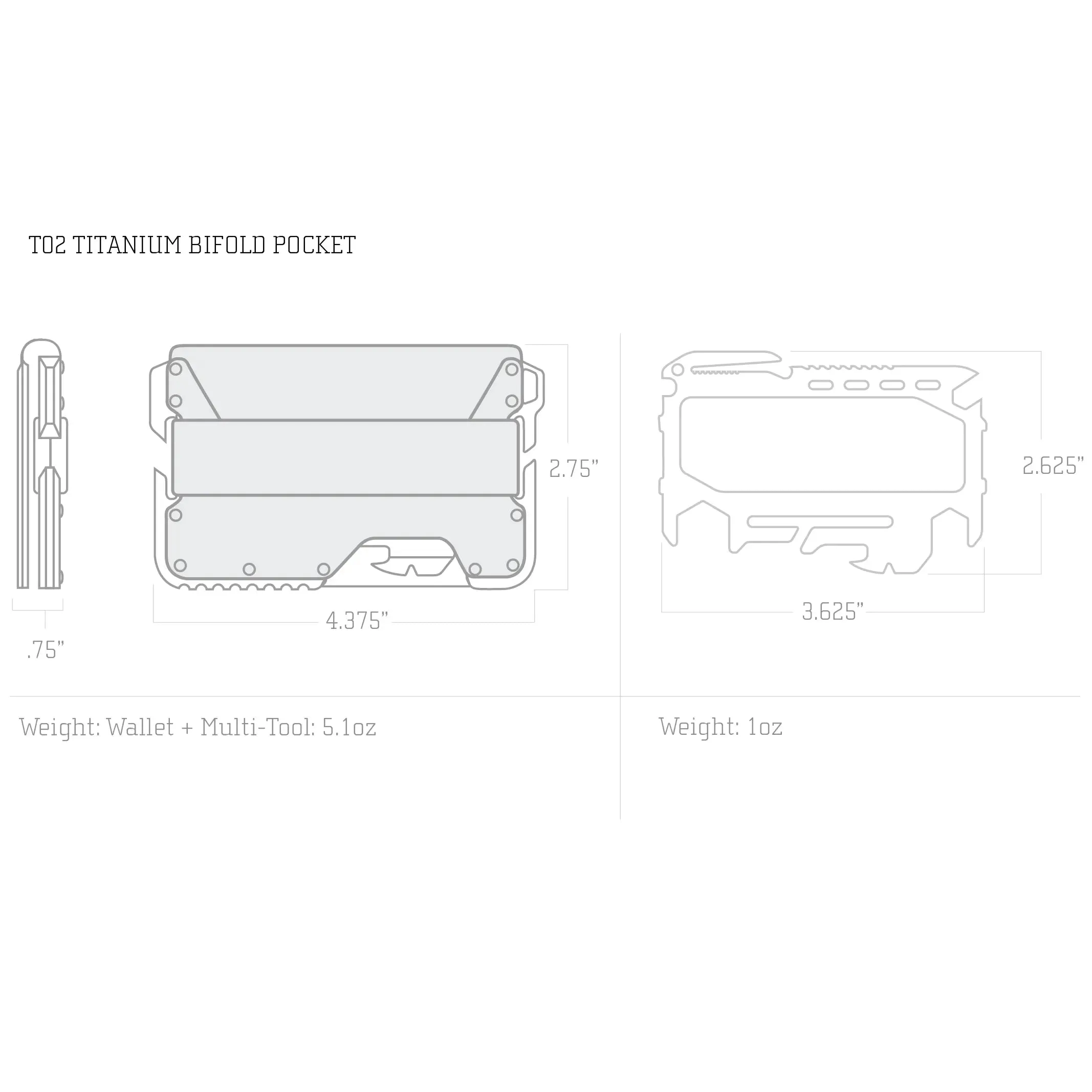 T02 Tactical Wallet | Bifold Titanium