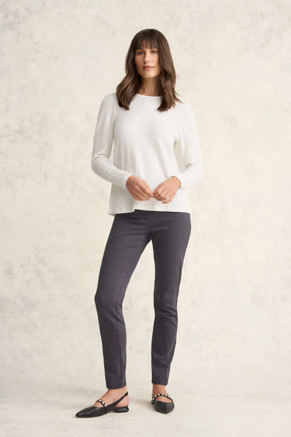 Textured Jacquard Top - Cream