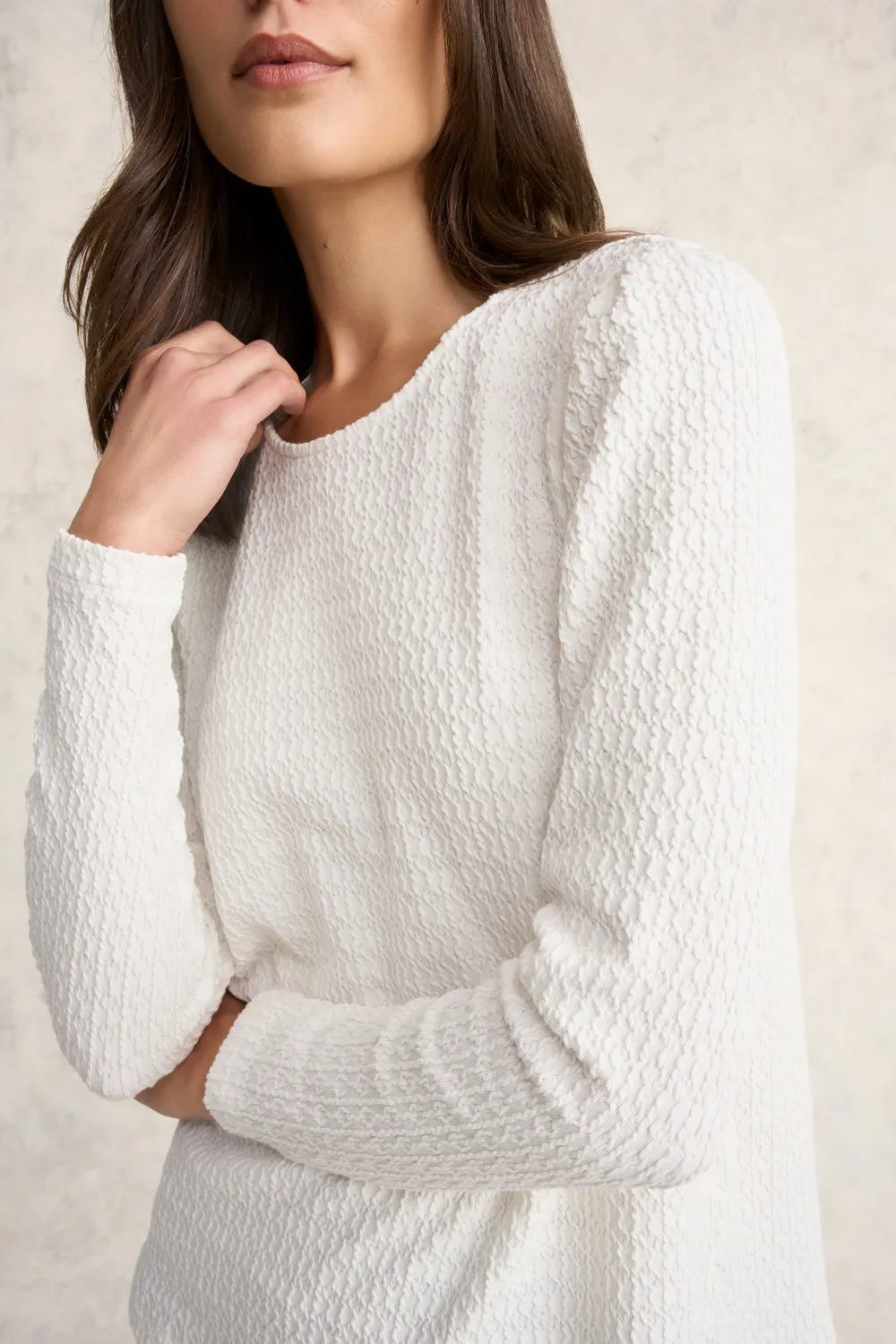 Textured Jacquard Top - Cream