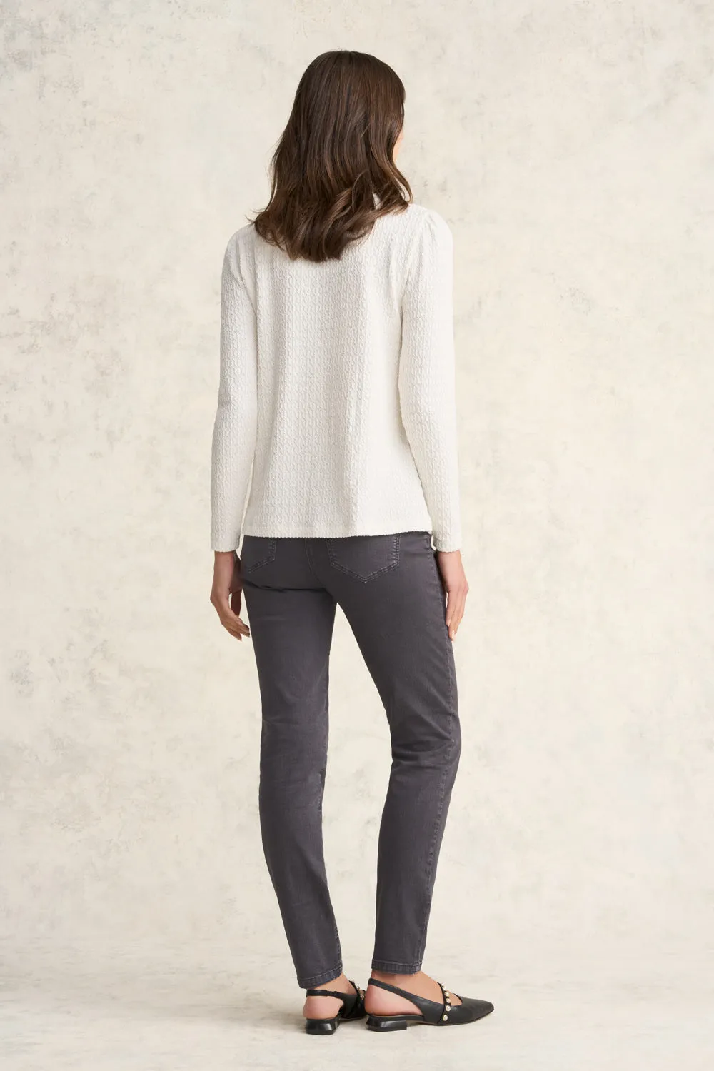 Textured Jacquard Top - Cream