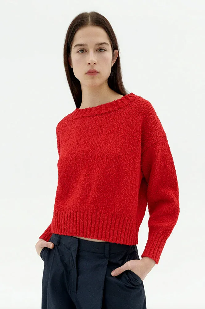 Thinking Mu Clara Fiery Red Knit Pullover