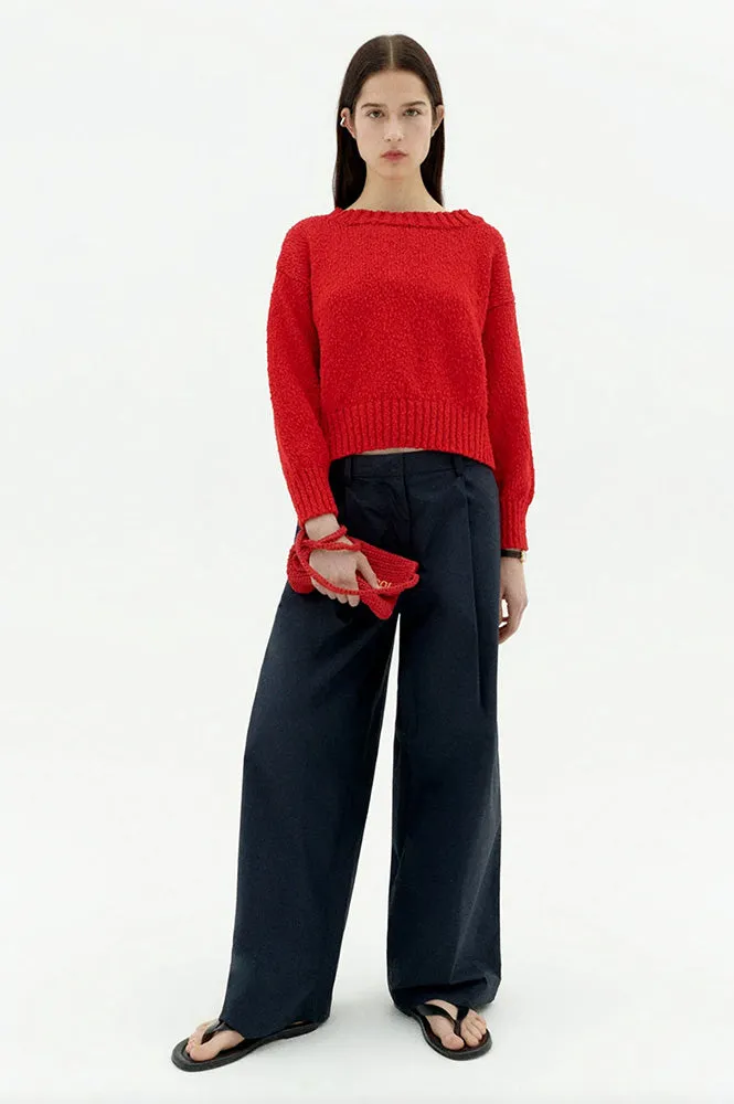 Thinking Mu Clara Fiery Red Knit Pullover