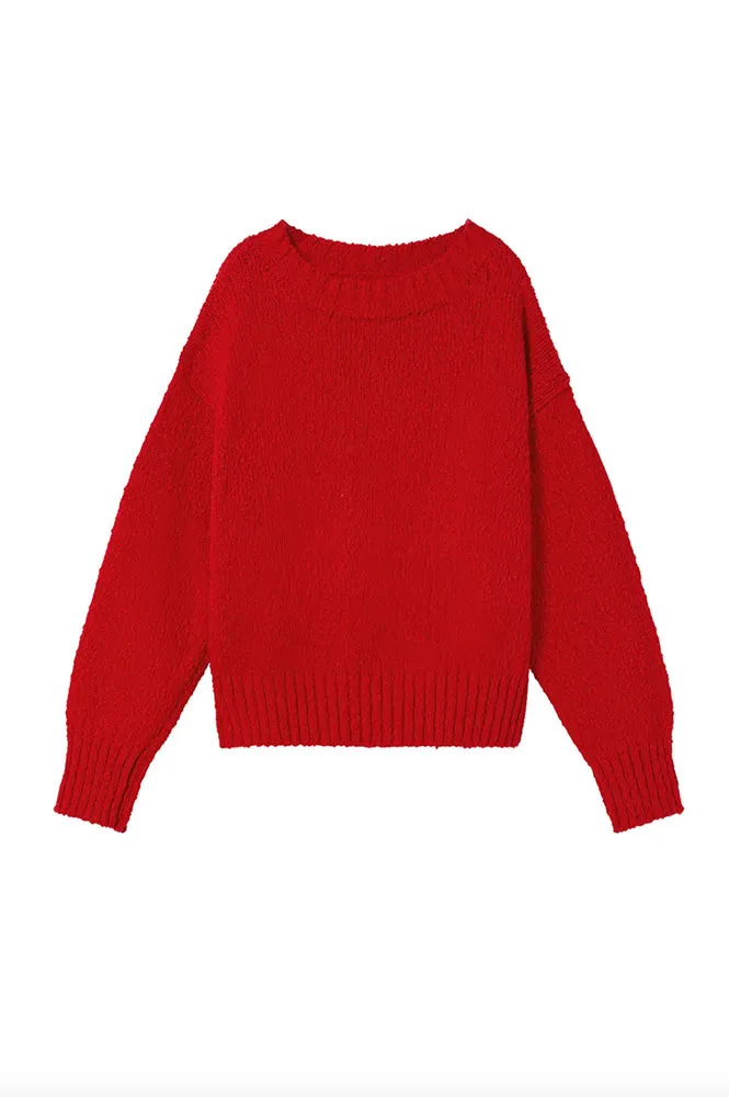 Thinking Mu Clara Fiery Red Knit Pullover