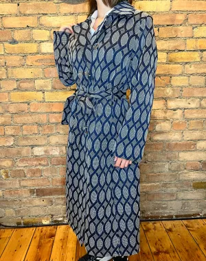 Tory Burch Navy Printed Coat - UK 12