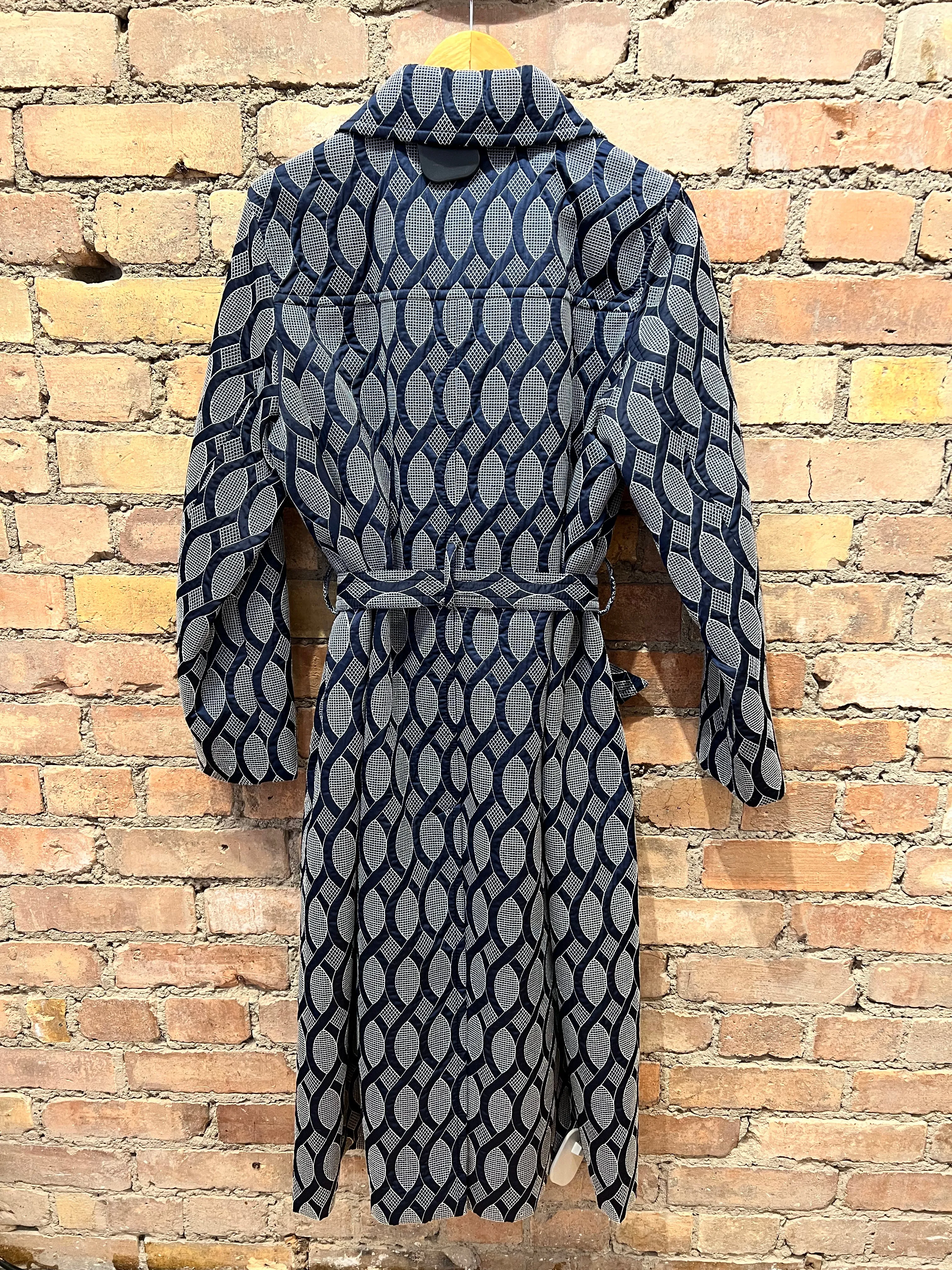 Tory Burch Navy Printed Coat - UK 12