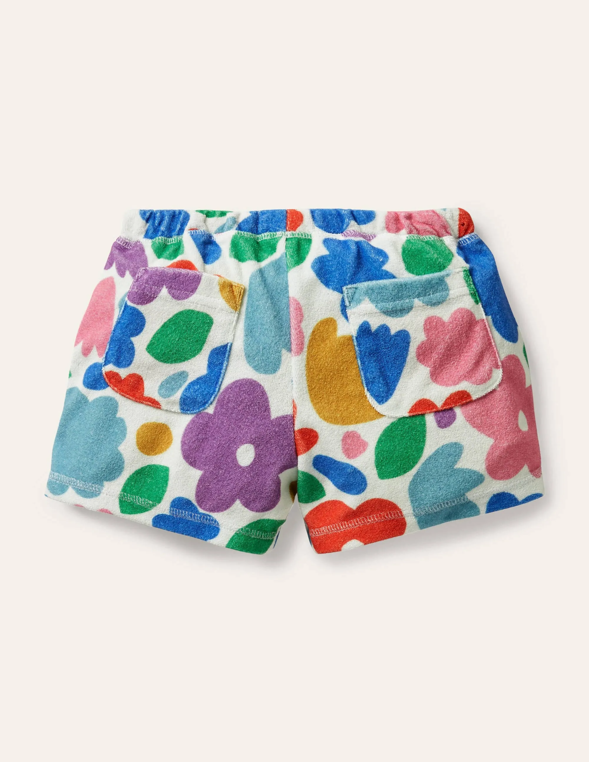 Towelling Shorts-Multi Painted Floral