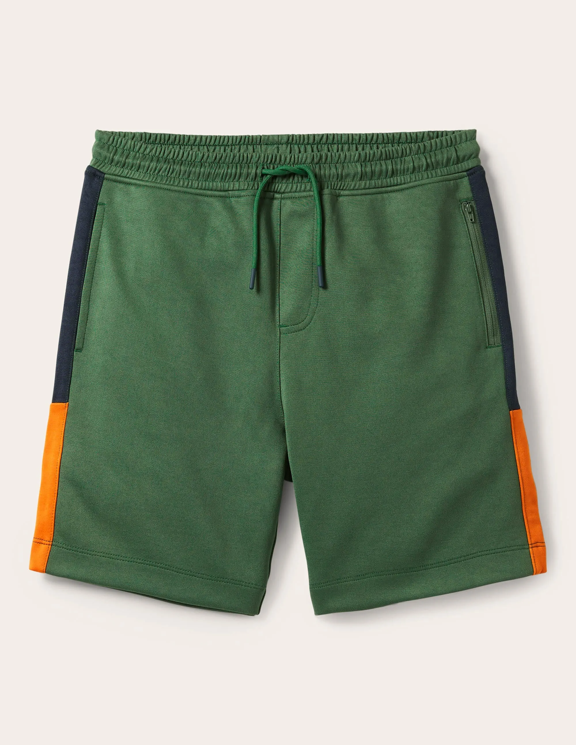 Track Jogger Shorts-Dark Green Colour block