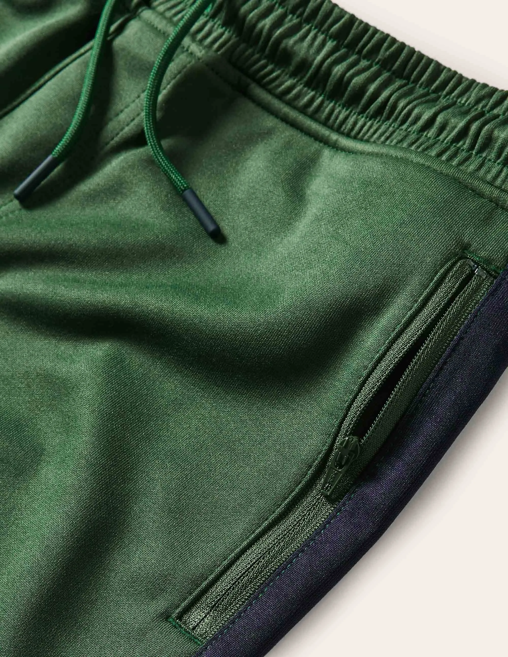 Track Jogger Shorts-Dark Green Colour block