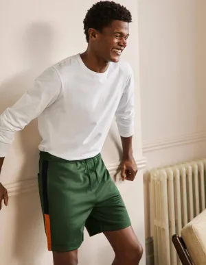 Track Jogger Shorts-Dark Green Colour block