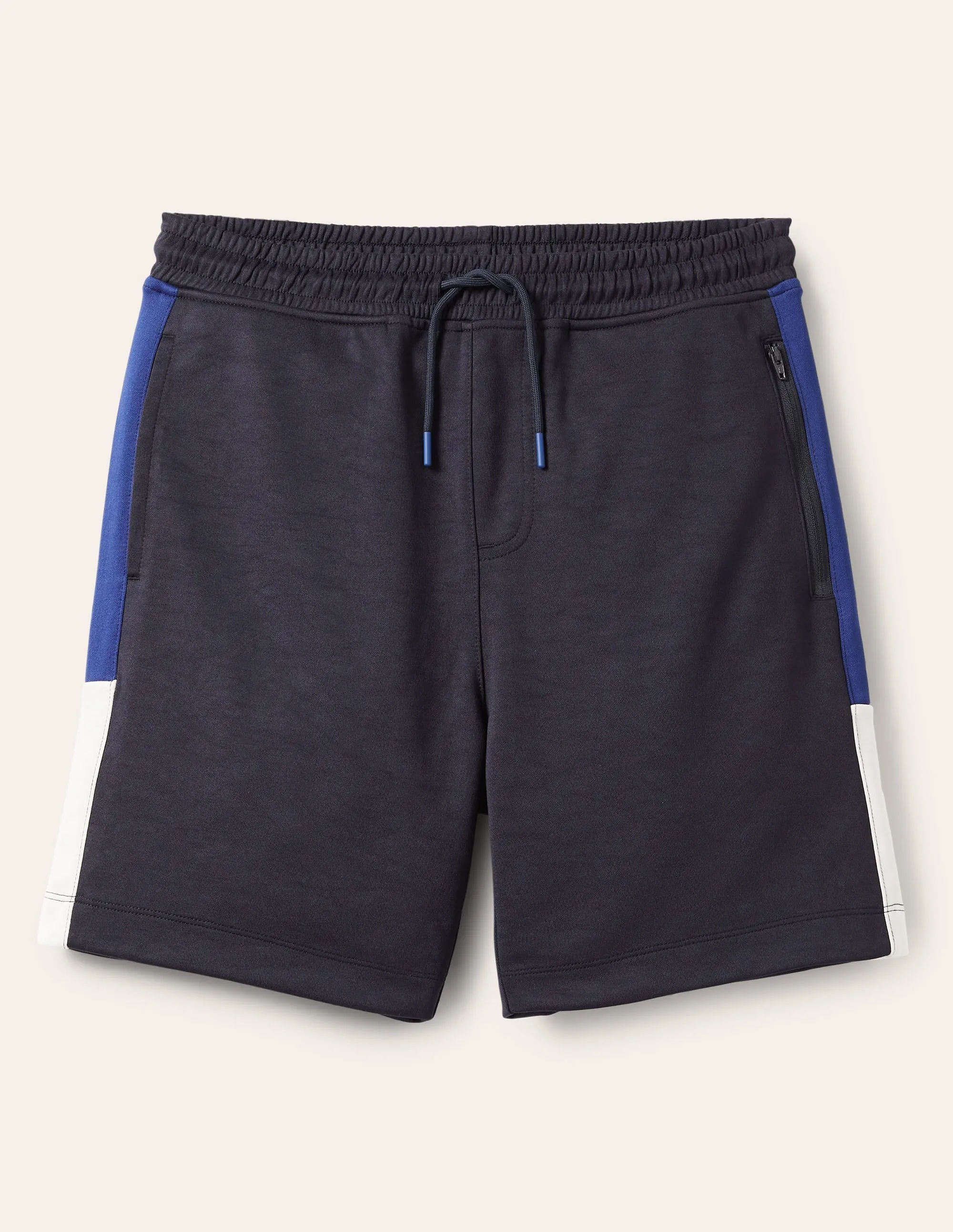 Track Jogger Shorts-Navy Colour block