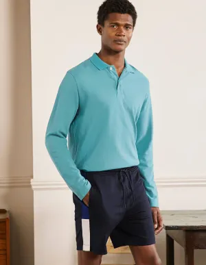 Track Jogger Shorts-Navy Colour block