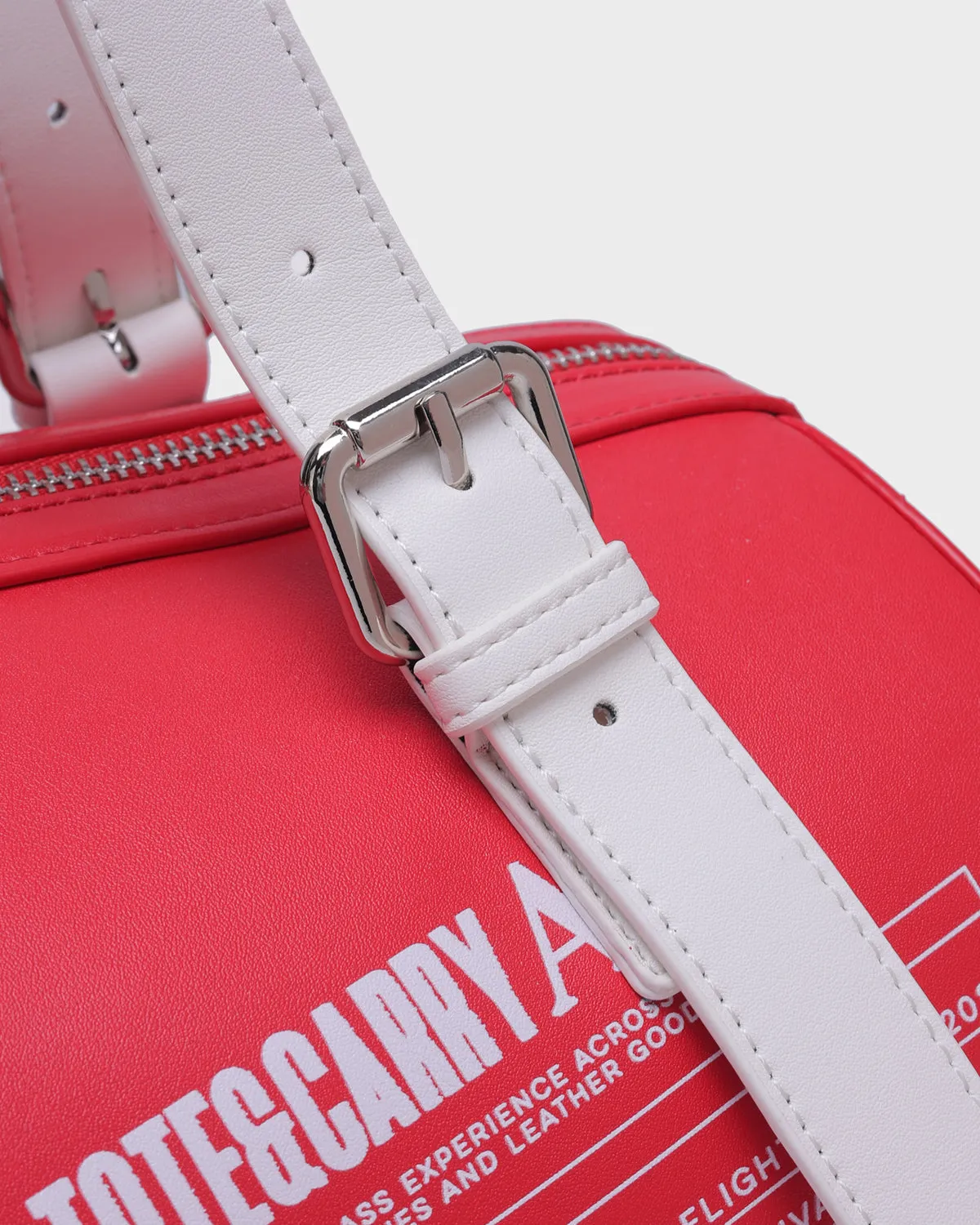 Two-Tone Duffle Bag in Red