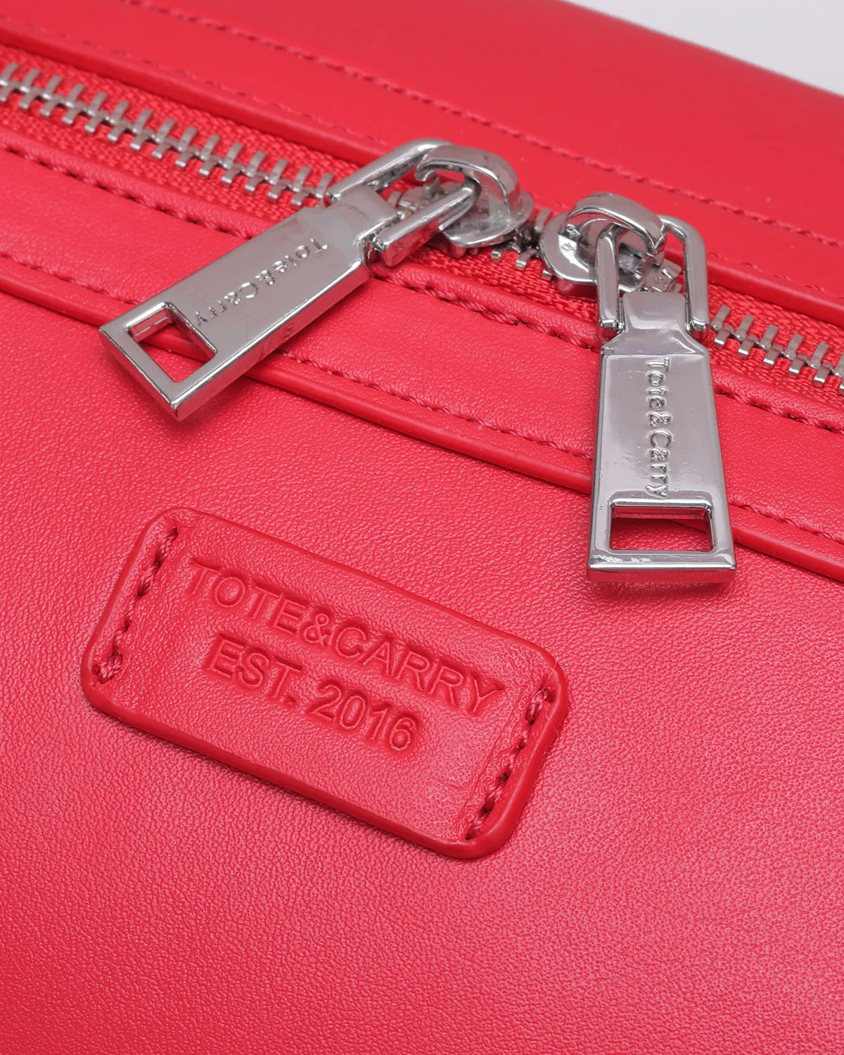 Two-Tone Duffle Bag in Red