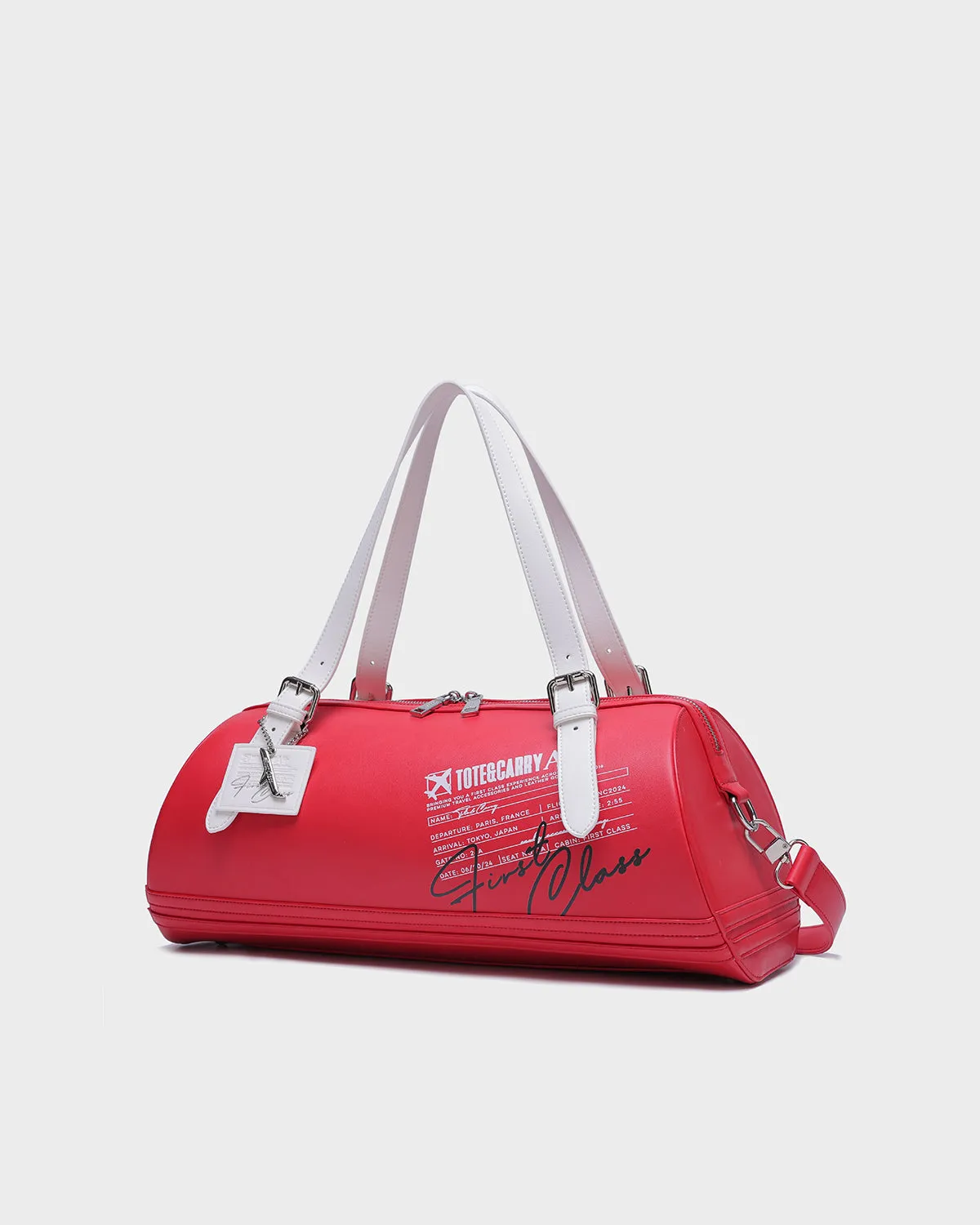 Two-Tone Duffle Bag in Red