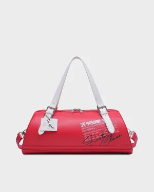 Two-Tone Duffle Bag in Red