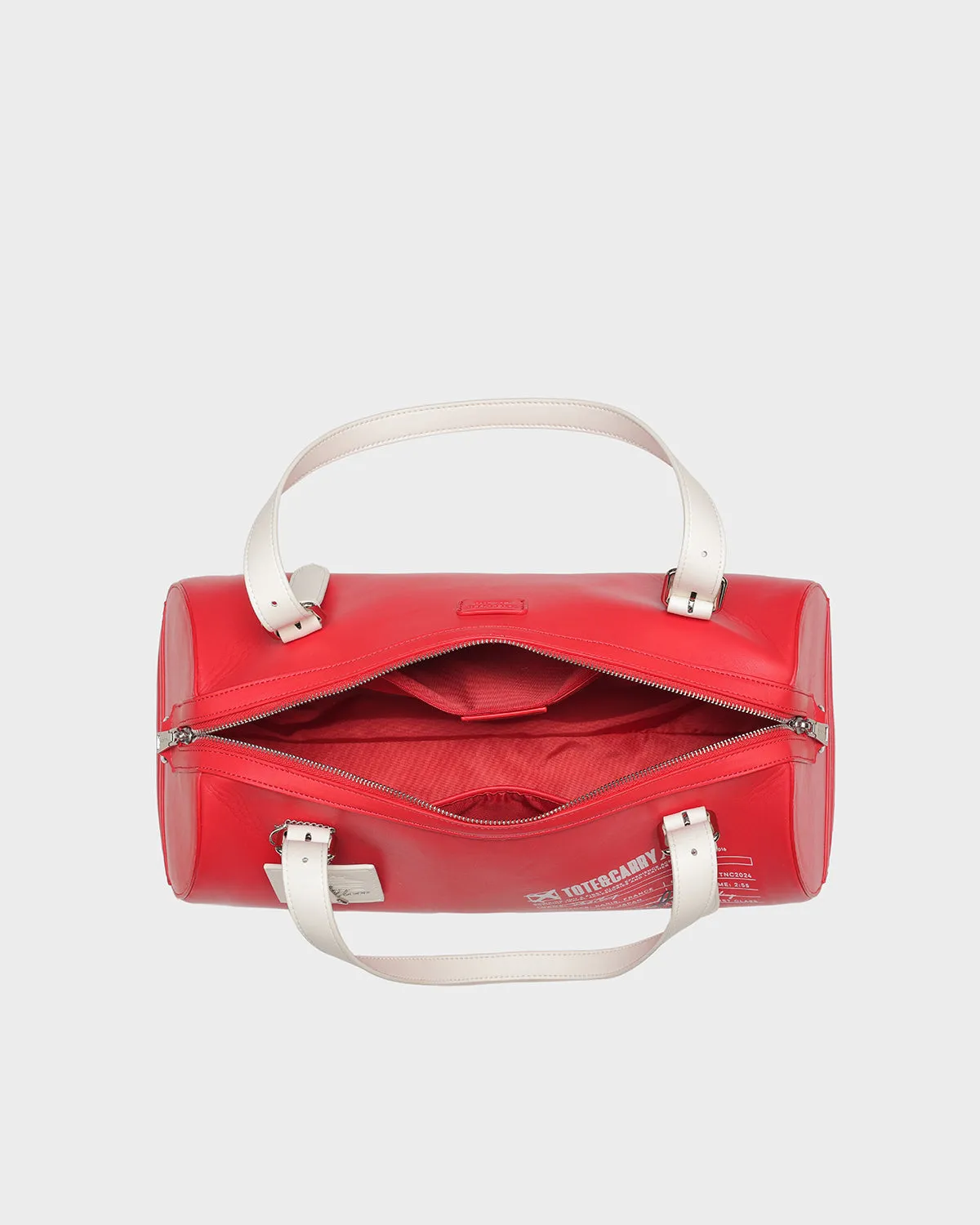 Two-Tone Duffle Bag in Red