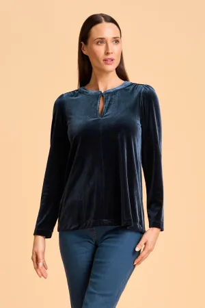 Velvet Keyhole Top - Ink